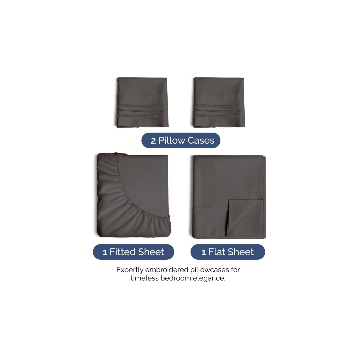 Full Size 4 Piece Sheet Set - Comfy Breathable & Cooling Sheets - Hotel Luxury Bed Sheets-Deep Pockets, Easy-Fit, Extra Soft & Wrinkle Free Sheets -