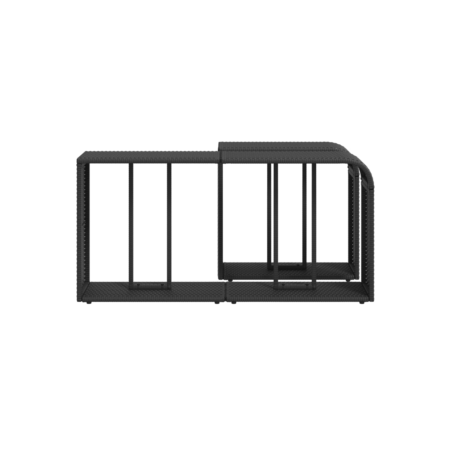 vidaXL Storage Shelves 2 pcs Black Poly Rattan