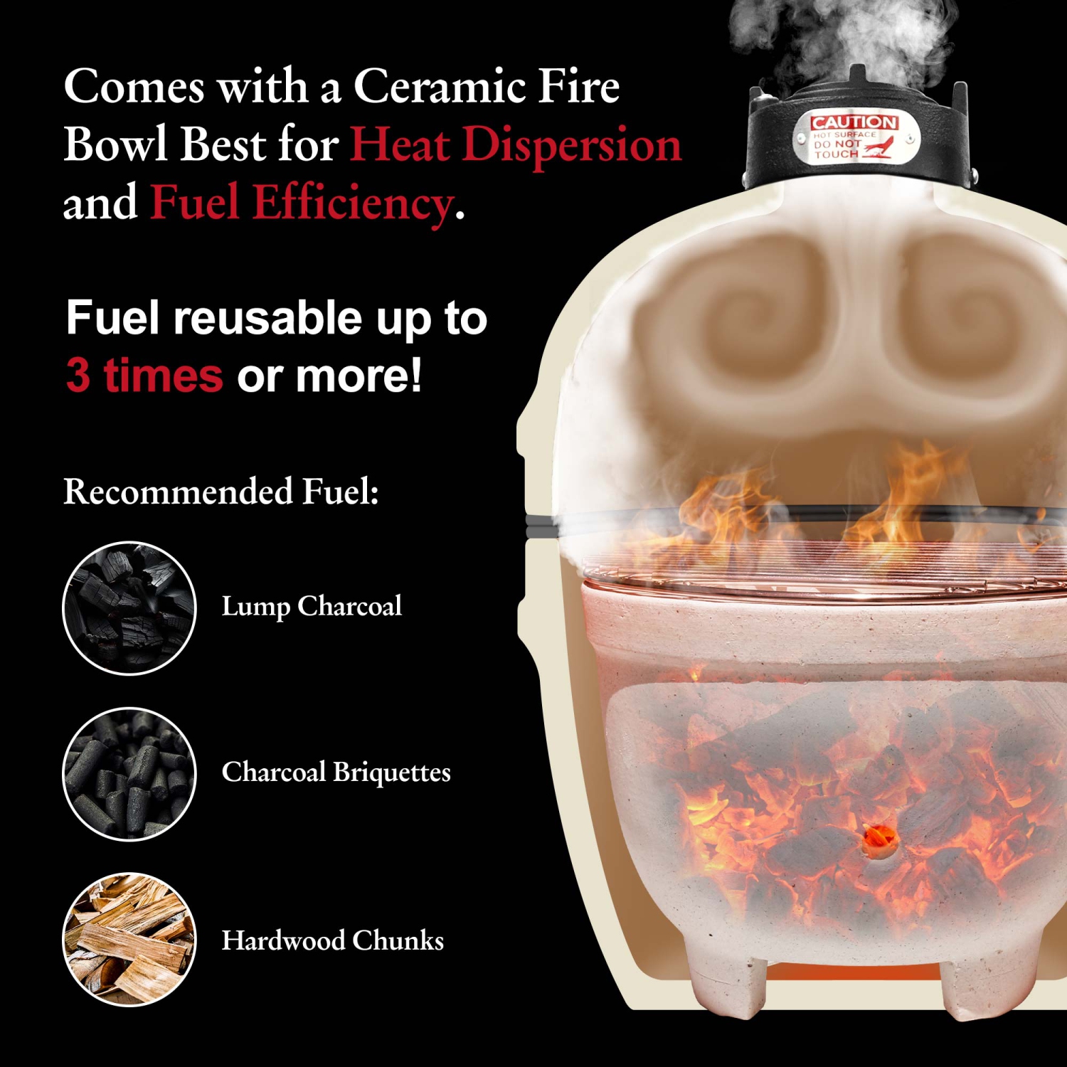 London Sunshine Ceramic BBQ Charcoal Kamado Grill 13 inch Portable Tabletop BBQ Bright Gray