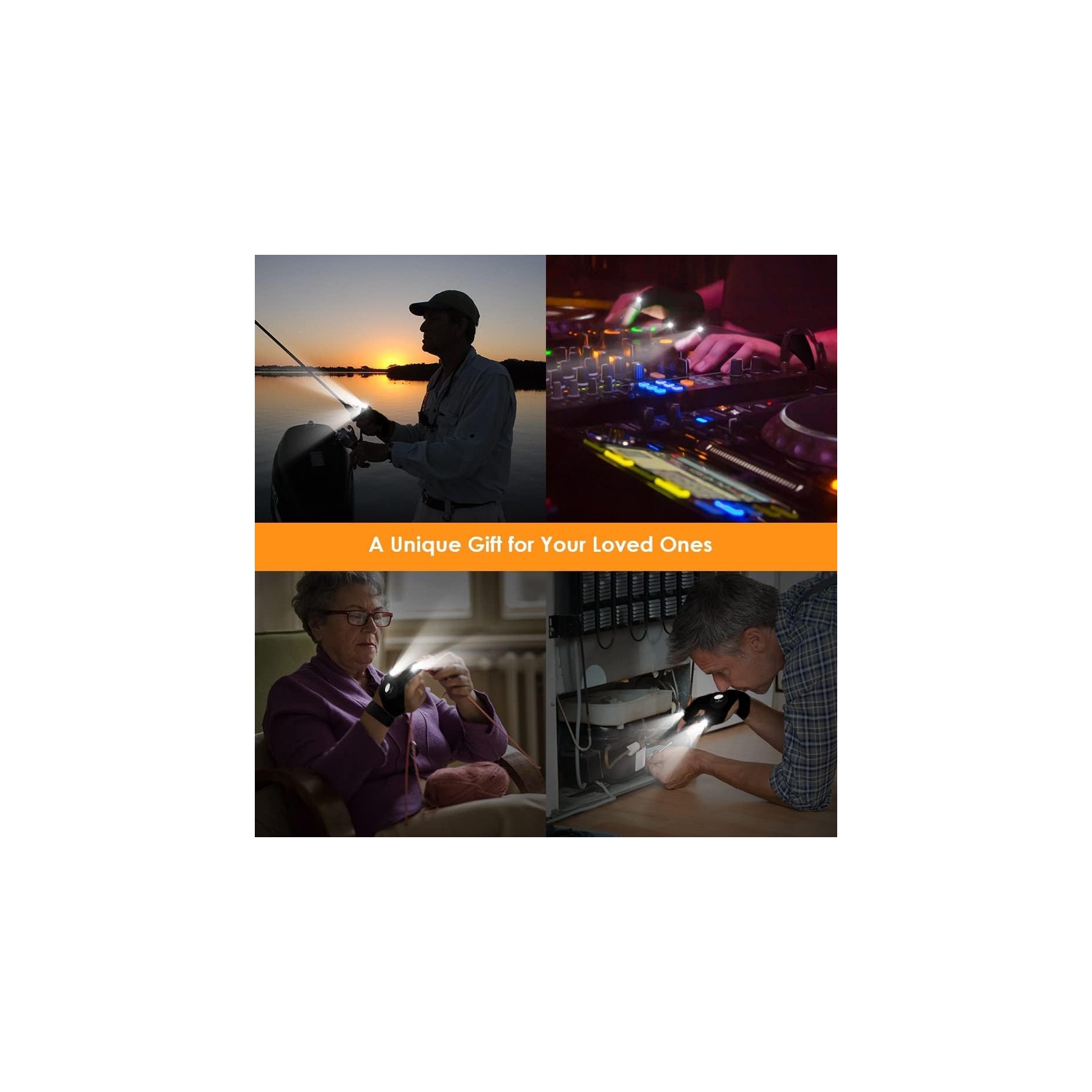 YOULIGHTS Rechargeable LED Flashlight Gloves, Adult Men Christmas Birthday Gifts Waterproof Lighting Gloves for Dad Husband, Boyfriend and Car