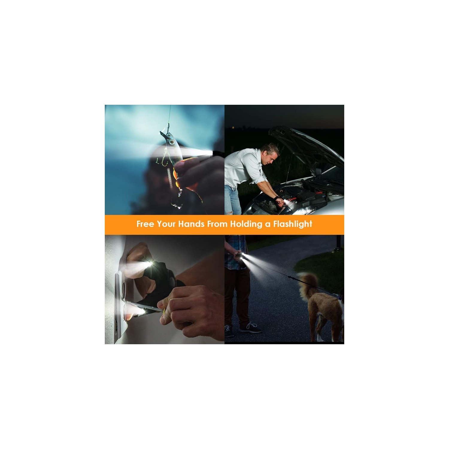 YOULIGHTS Rechargeable LED Flashlight Gloves, Adult Men Christmas Birthday Gifts Waterproof Lighting Gloves for Dad Husband, Boyfriend and Car