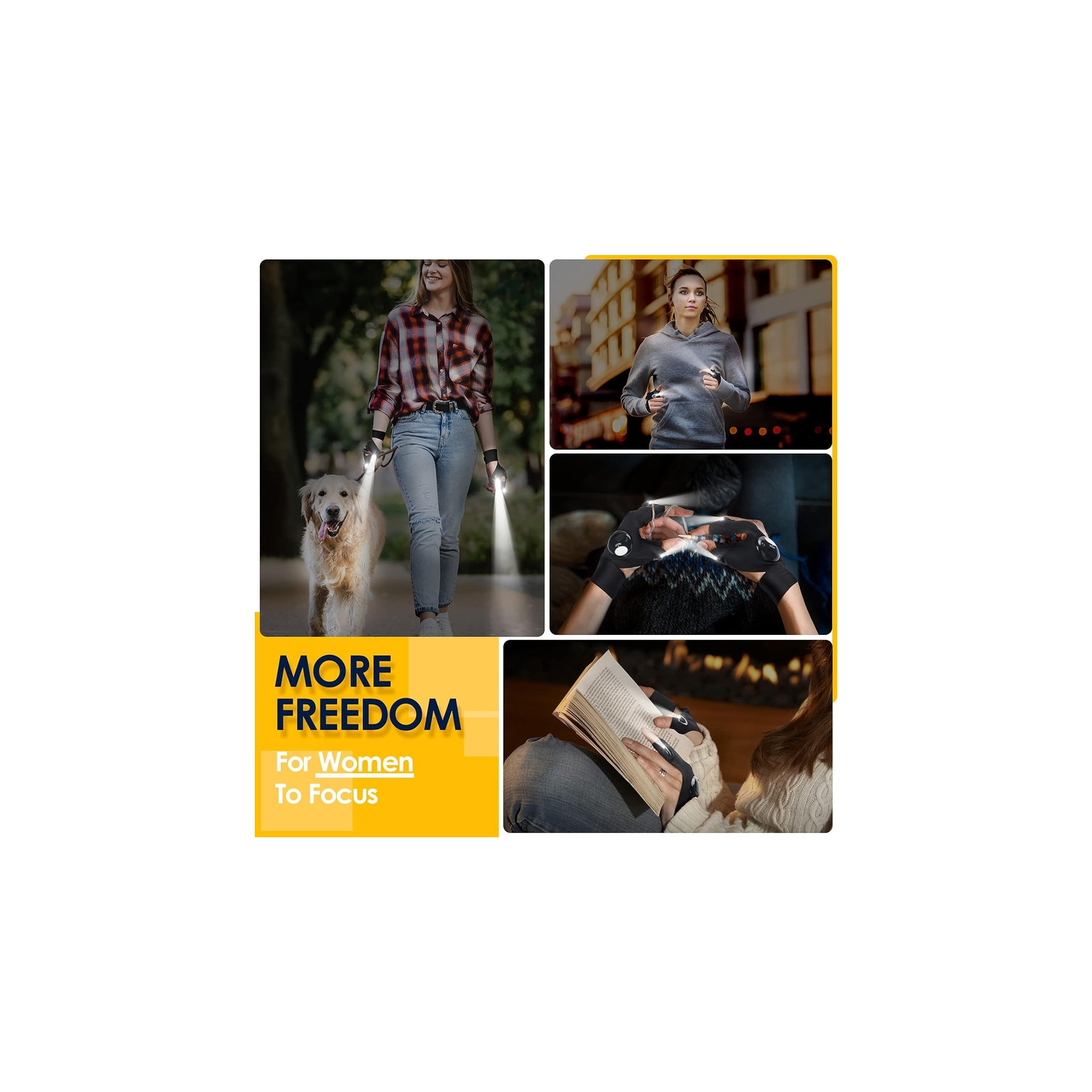 YOULIGHTS Flashlight Gloves, Men's Christmas Gifts for Dad Husband and Grandpa, Cool Gadgets, Fishing Camping Reading Lights for Men, Adults,