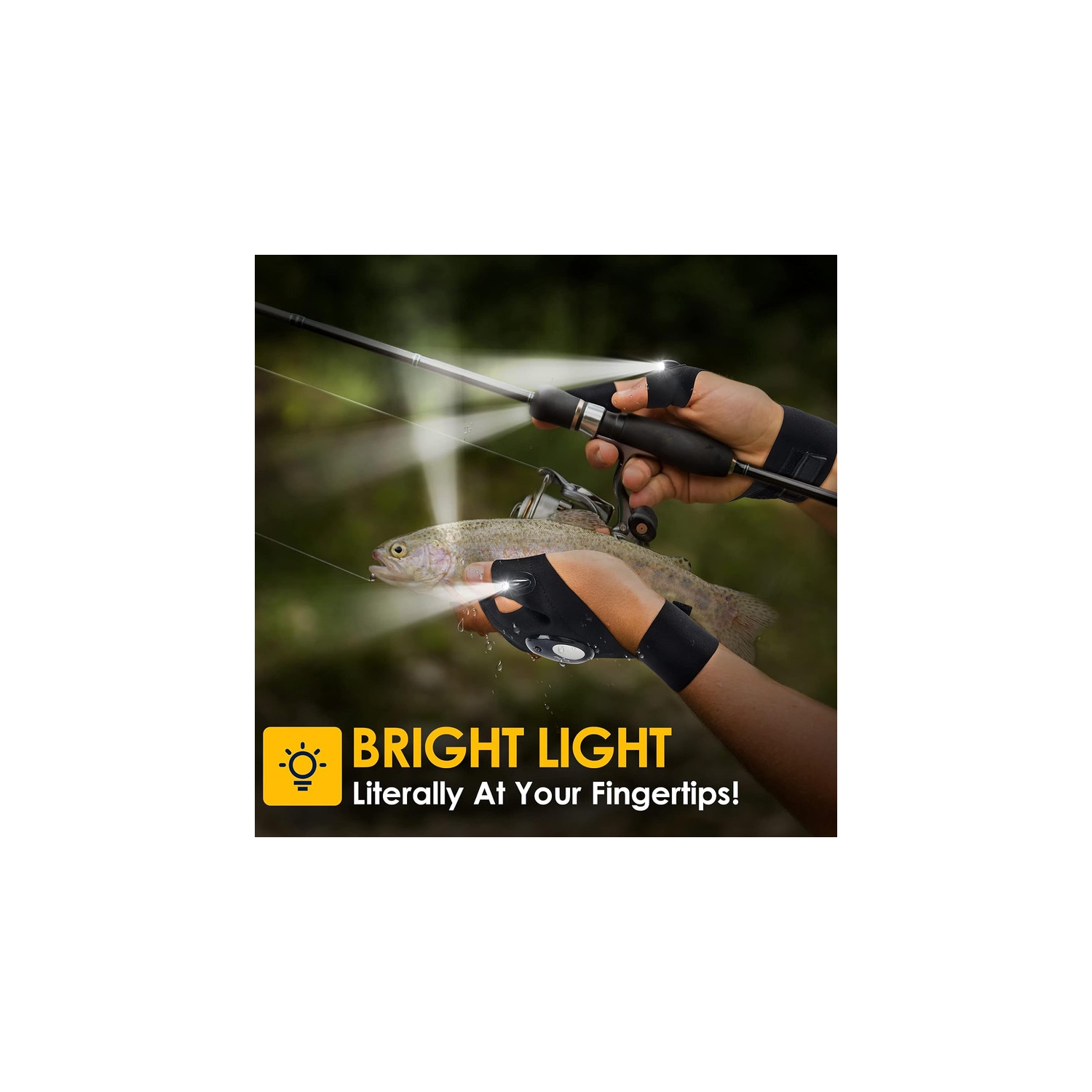 YOULIGHTS Flashlight Gloves, Men's Christmas Gifts for Dad Husband and Grandpa, Cool Gadgets, Fishing Camping Reading Lights for Men, Adults,