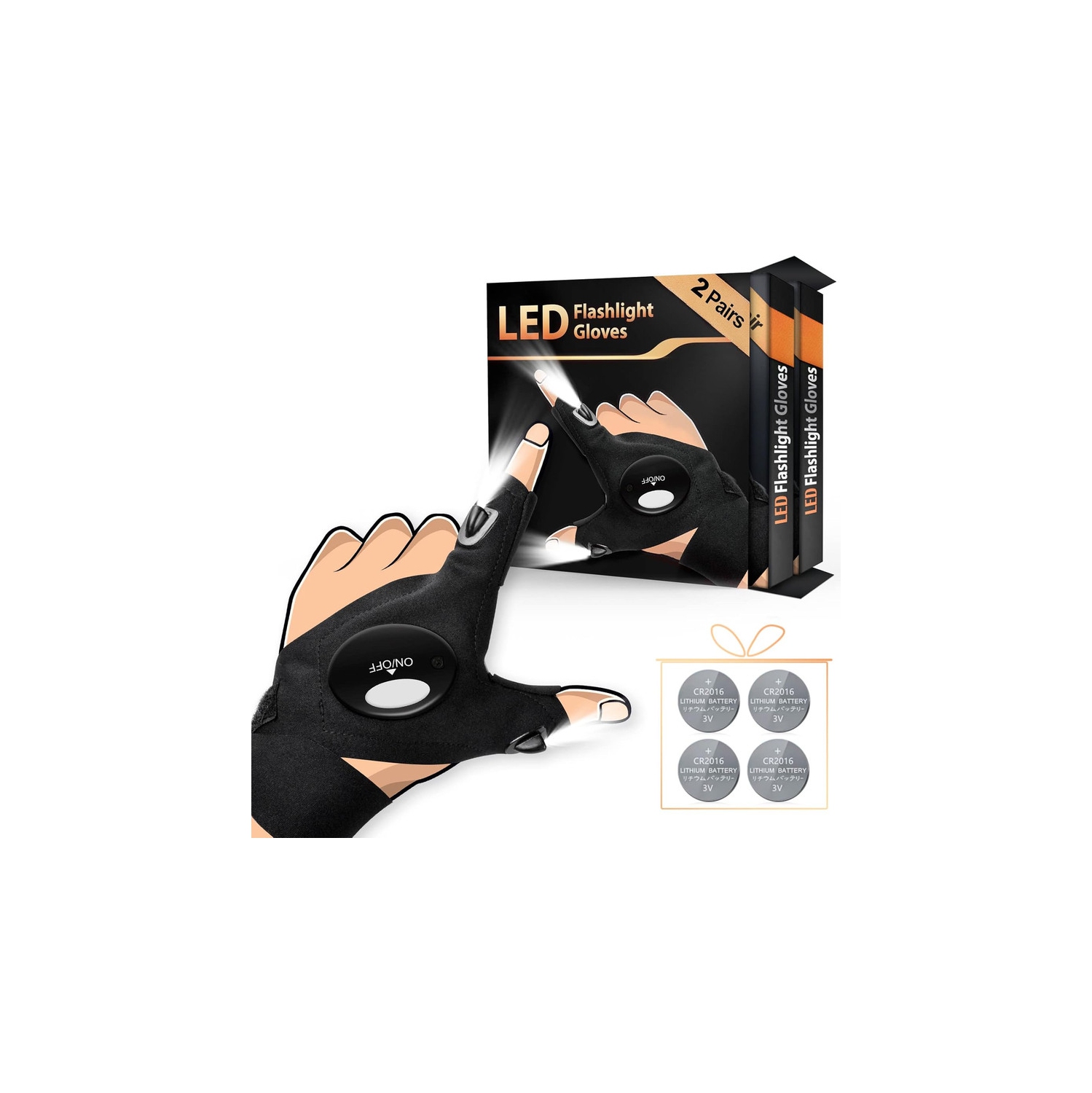 YOULIGHTS – Gants pour lampe de poche LED pour hommes adultes et grands Noël, cadeaux des Fêtes pour papa, mari et ami