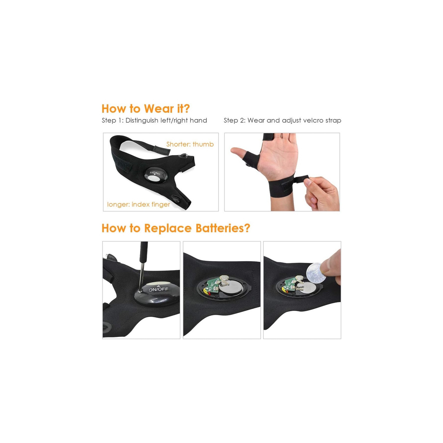 YOULIGHTS – Gants pour lampe de poche LED pour hommes adultes et grands Noël, cadeaux des Fêtes pour papa, mari et ami