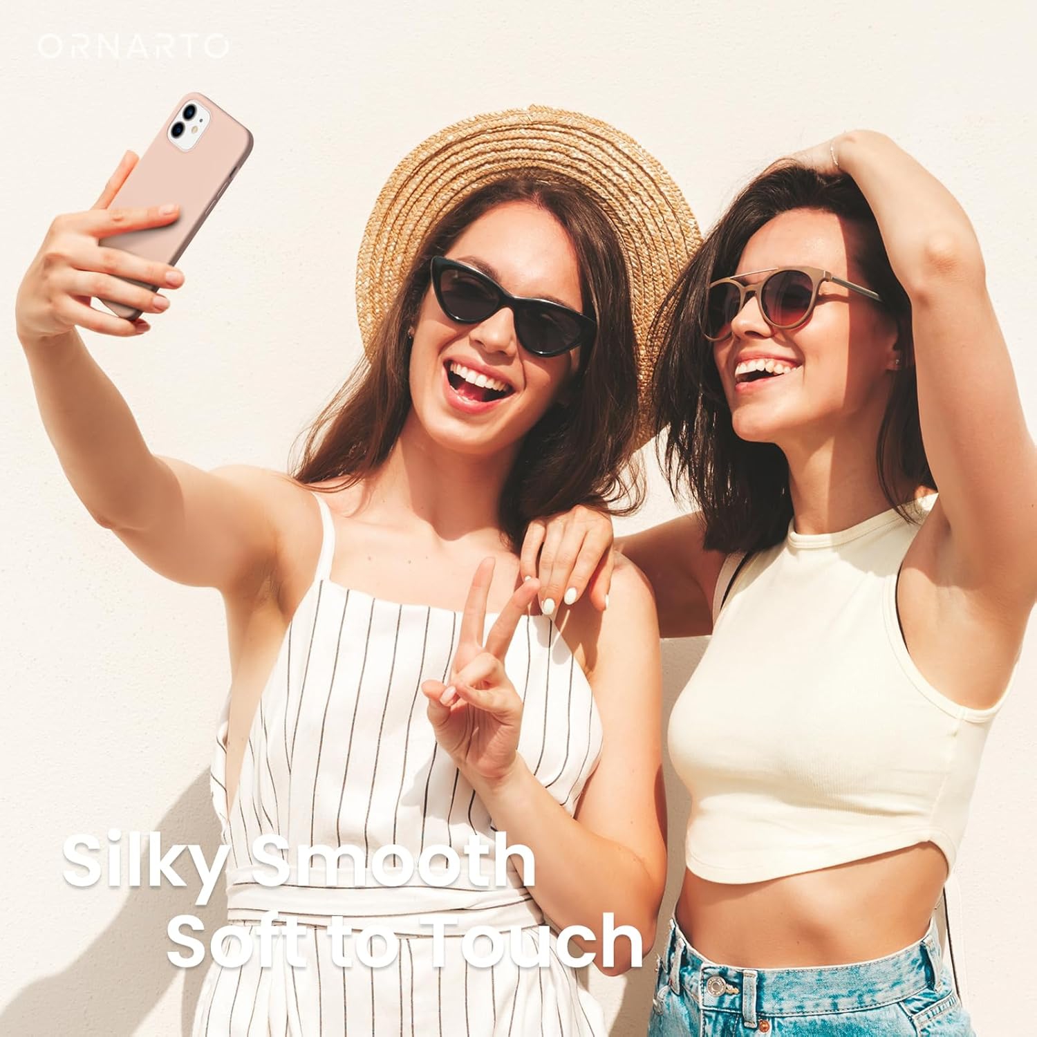 ORNARTO – compatible avec l’étui iPhone 12 6,1 et l’étui iPhone 12 Pro, étui mince en silicone liquide à 3 couches de caoutchouc souple entièrement