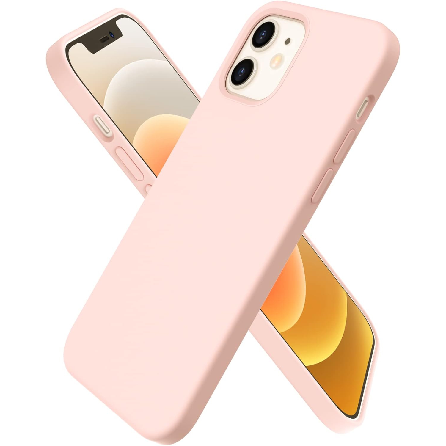 ORNARTO Compatible with iPhone 12 Case 6.1 and iPhone 12 Pro Case, Slim Liquid Silicone 3 Layers Full Covered Soft Gel Rubber Case Cover 6.1 inch-