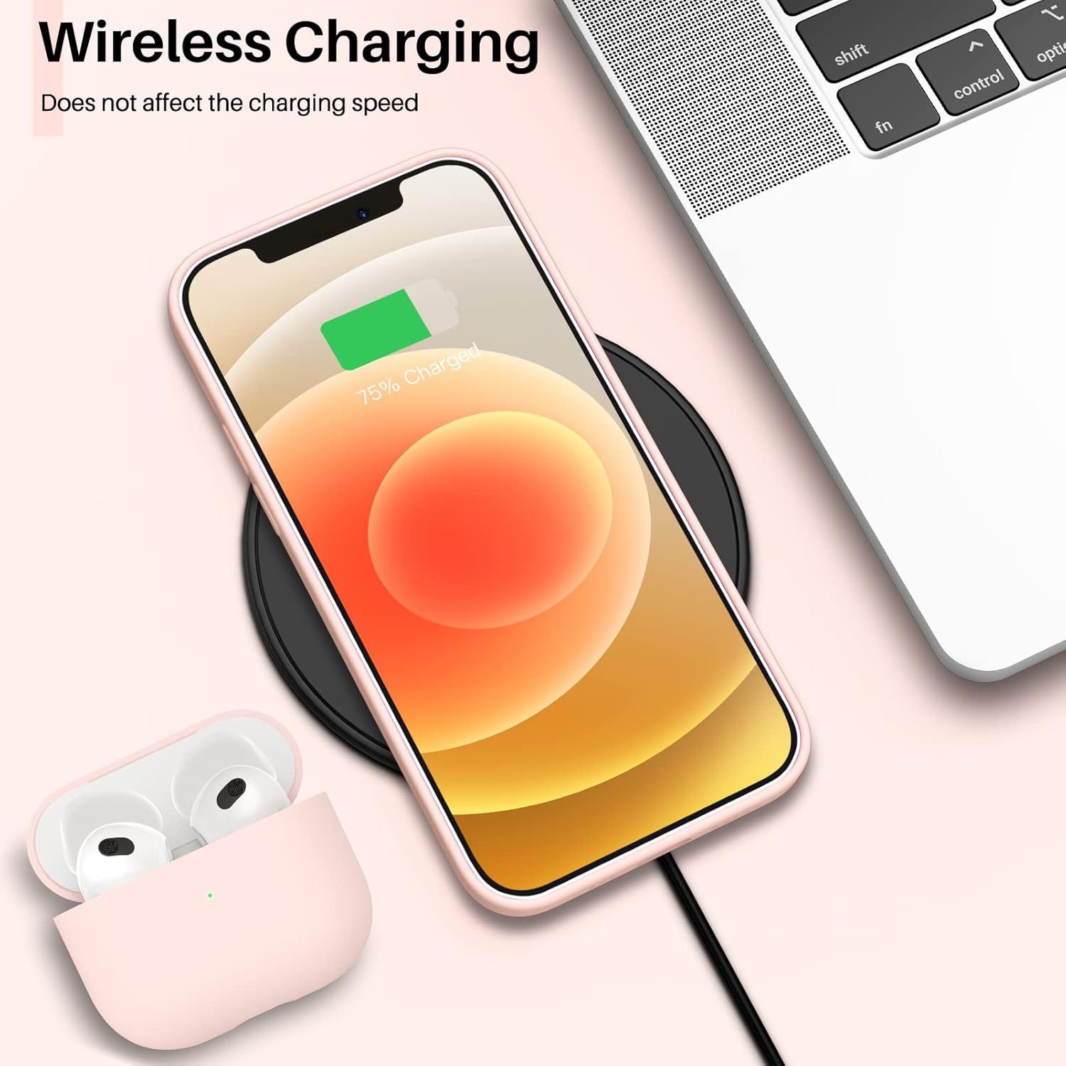 ORNARTO Compatible with iPhone 12 Case 6.1 and iPhone 12 Pro Case, Slim Liquid Silicone 3 Layers Full Covered Soft Gel Rubber Case Cover 6.1 inch-