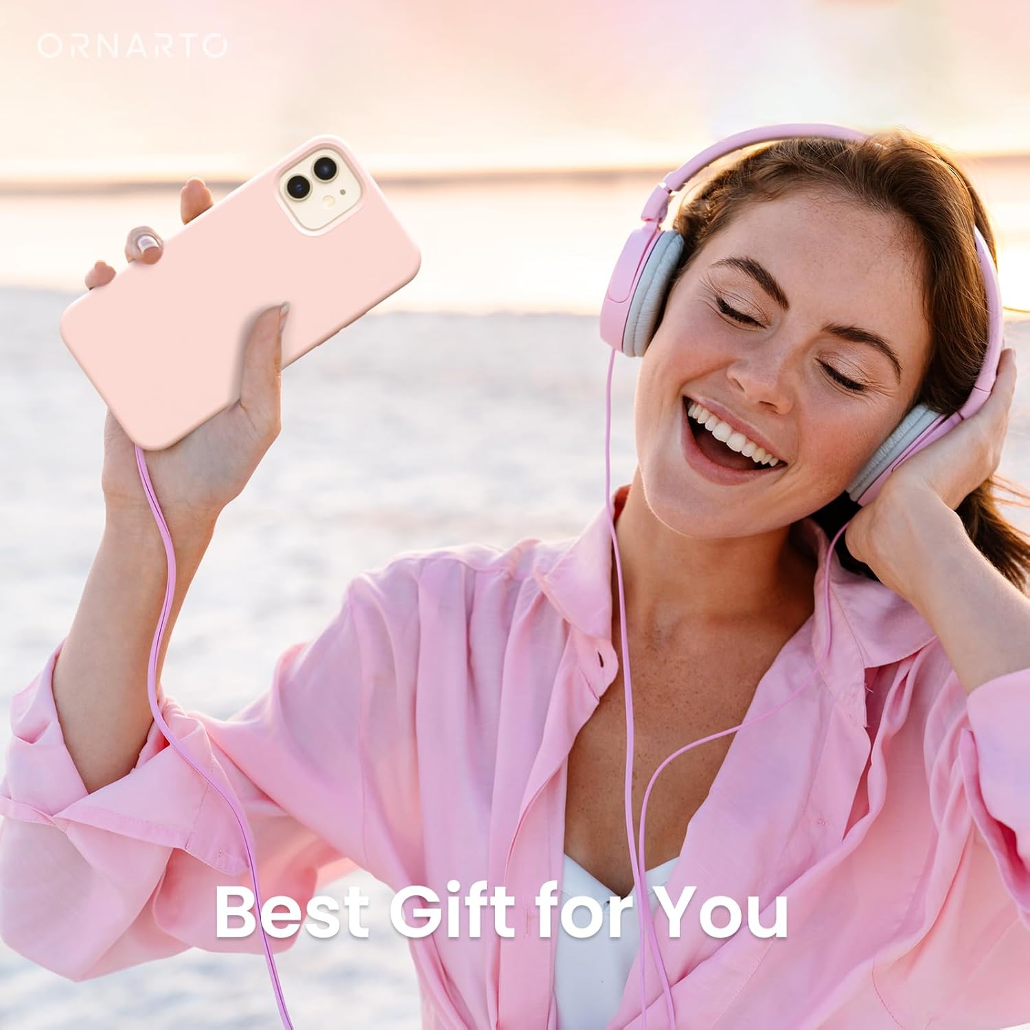 ORNARTO Compatible with iPhone 12 Case 6.1 and iPhone 12 Pro Case, Slim Liquid Silicone 3 Layers Full Covered Soft Gel Rubber Case Cover 6.1 inch-