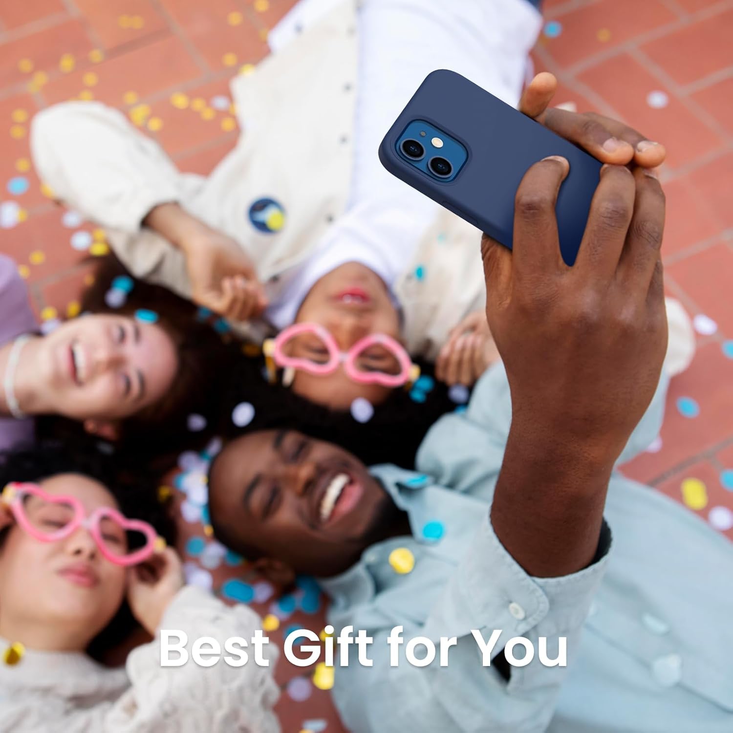 ORNARTO compatible avec iPhone 12 Mini, Slim Liquid silicone 3 couches, caoutchouc souple entièrement recouvert de gel, étui en microfibre