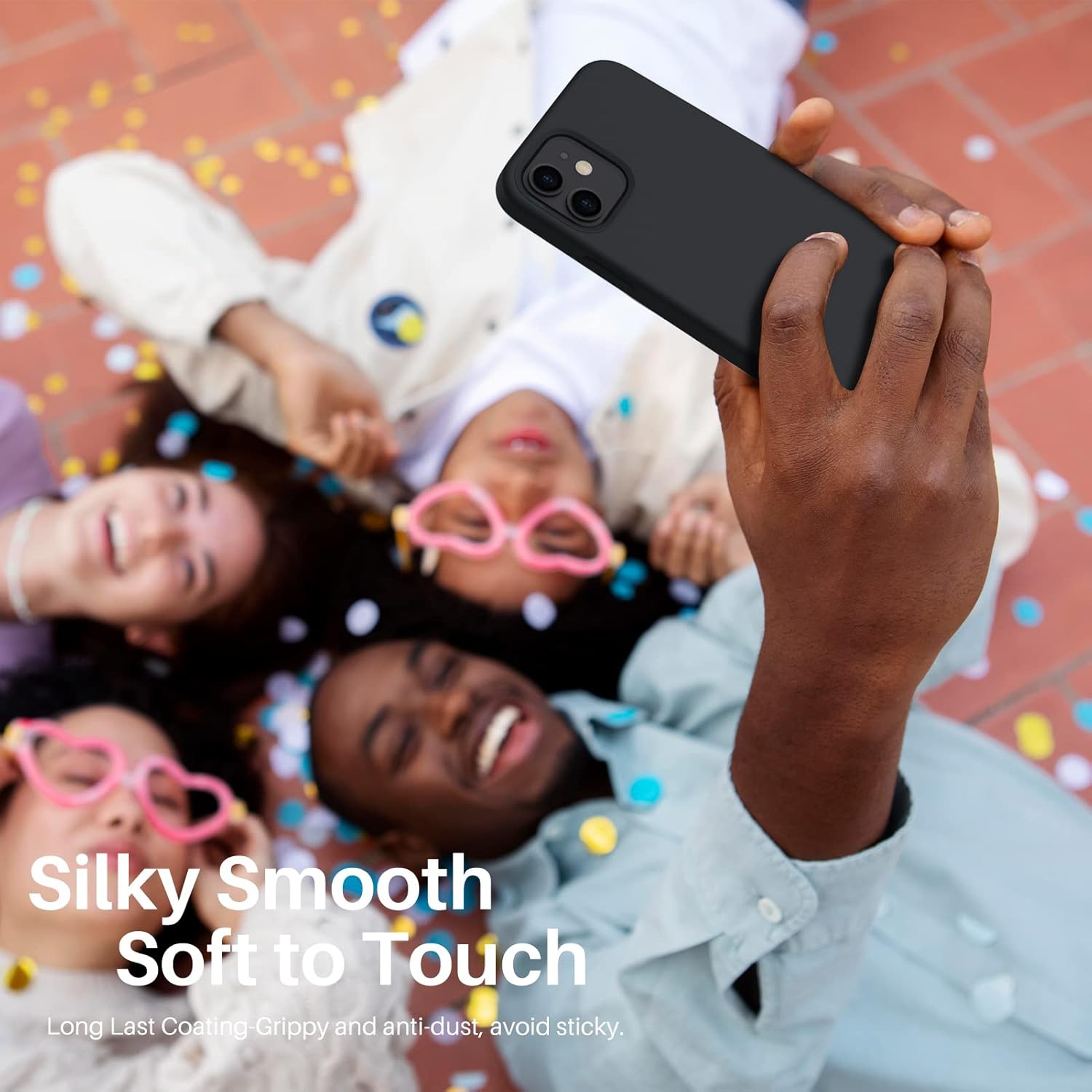 ORNARTO compatible avec iPhone 12 Mini, Slim Liquid silicone 3 couches, caoutchouc souple entièrement recouvert de gel et étui en microfibre