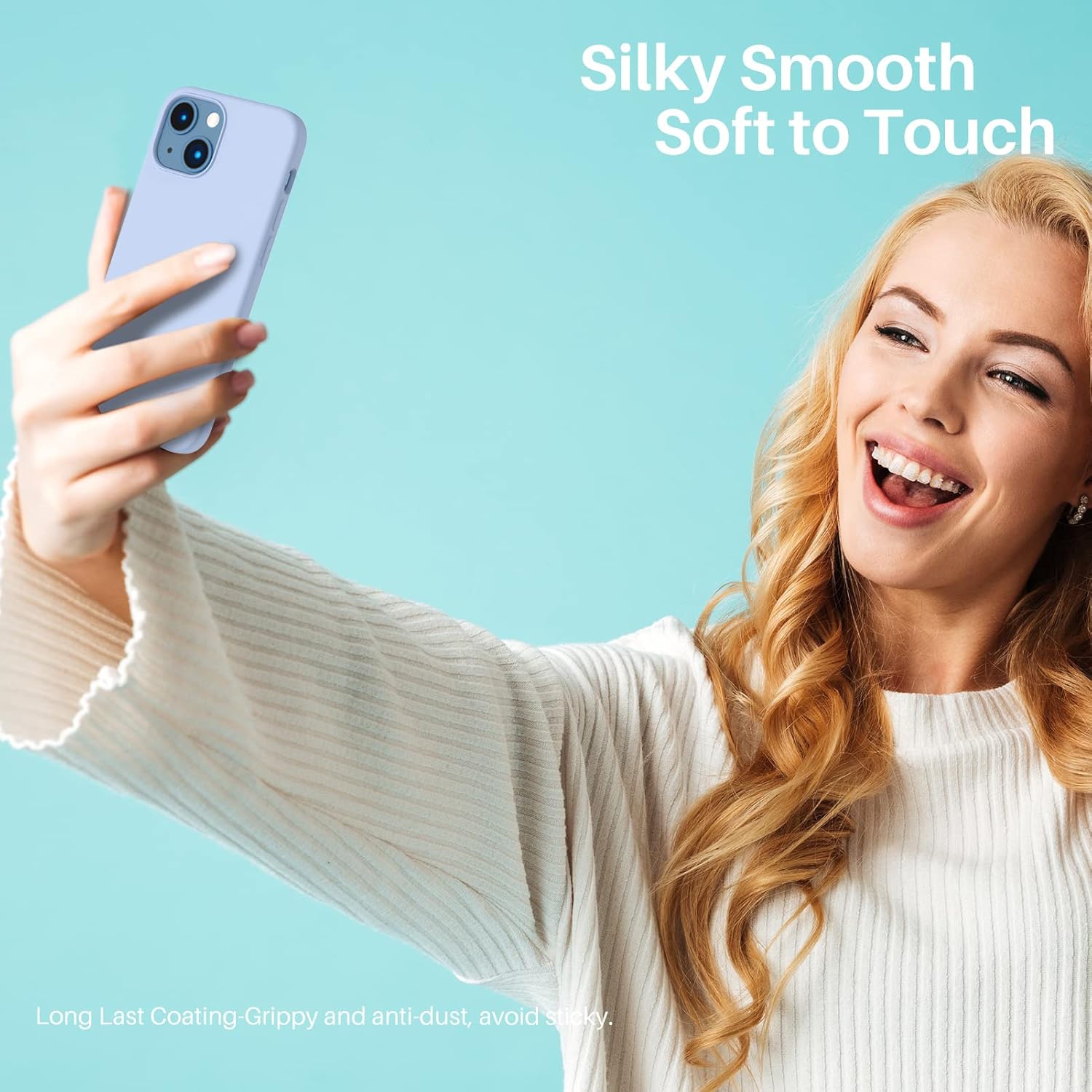 ORNARTO compatible avec iPhone 13 Mini, Slim Liquid silicone 3 couches, caoutchouc souple entièrement recouvert de gel et étui en microfibre