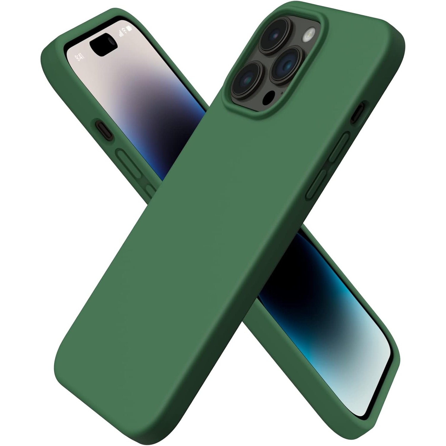 ORNARTO compatible avec l’étui iPhone 14 Pro Max 6,7, étui protecteur mince 3 couches silicone liquide, étui souple en caoutchouc, entièrement