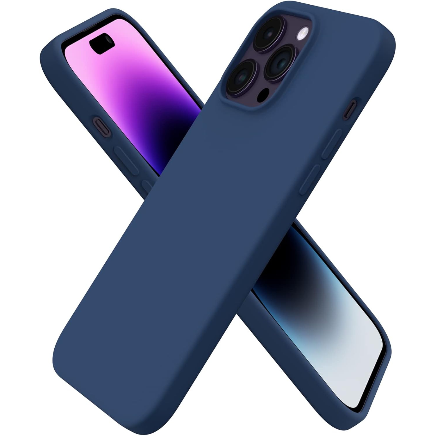 ORNARTO compatible avec l’étui iPhone 14 Pro Max 6,7, l’étui protecteur mince en silicone liquide 3 couches entièrement recouvert de gel souple en