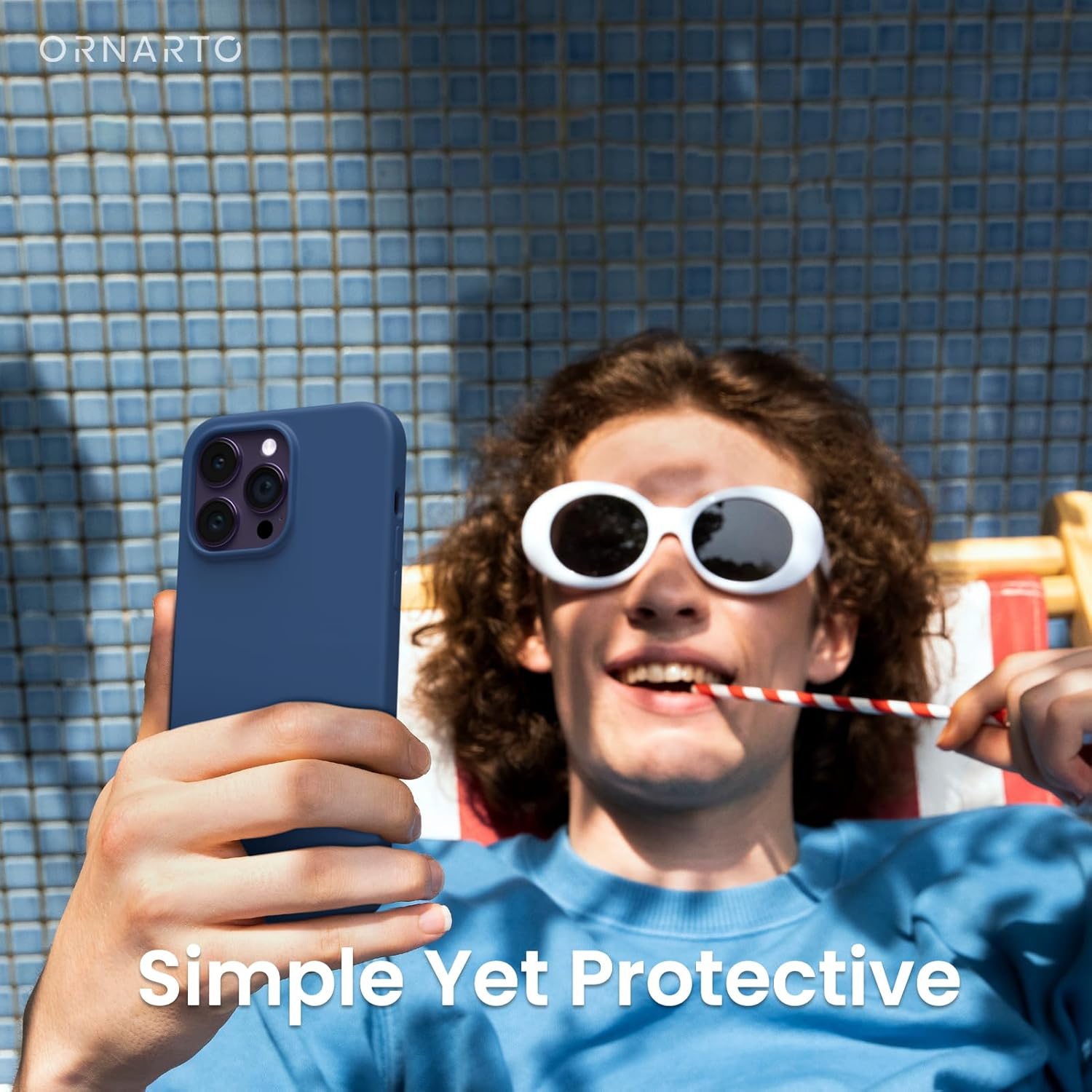 ORNARTO compatible avec l’étui iPhone 14 Pro Max 6,7, l’étui protecteur mince en silicone liquide 3 couches entièrement recouvert de gel souple en