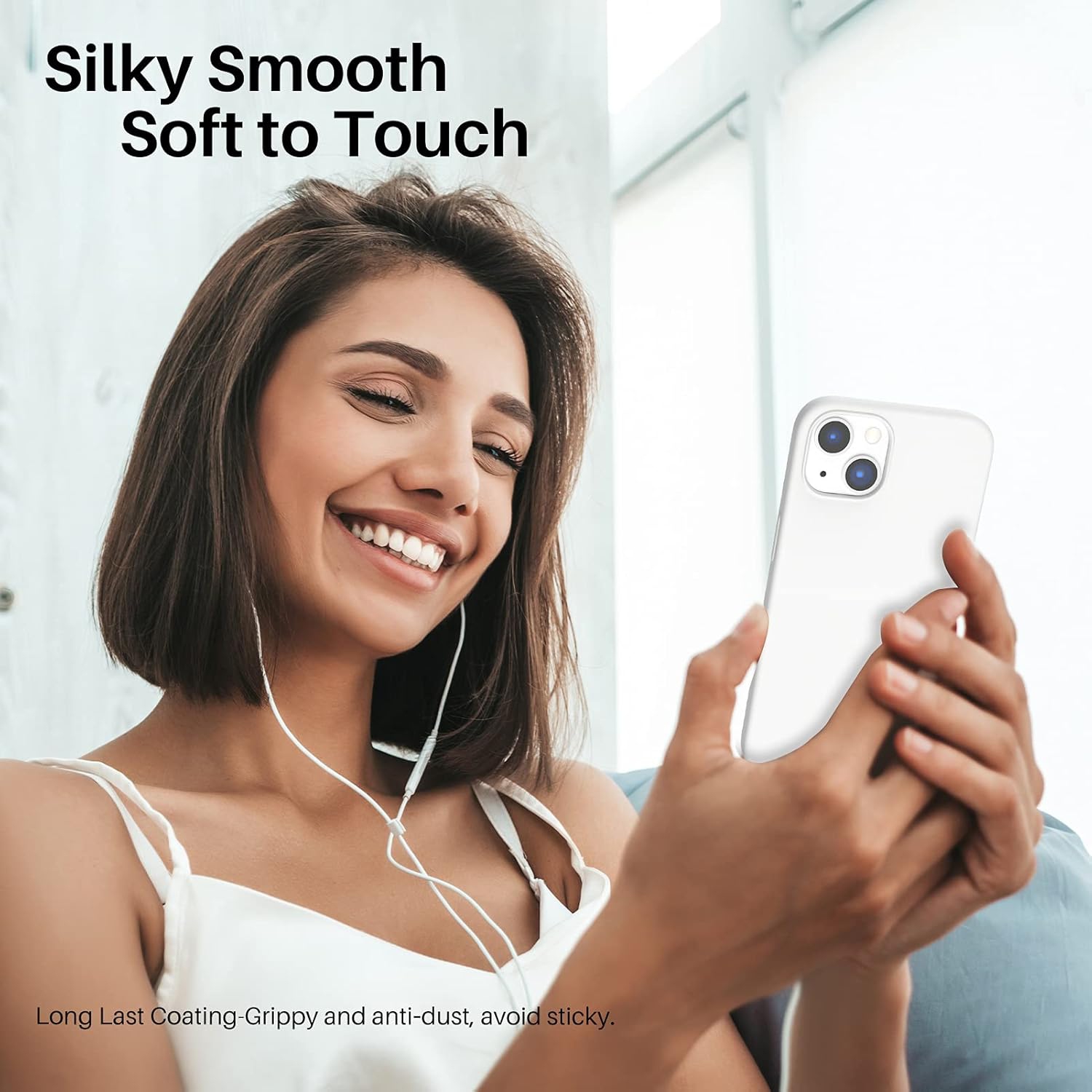 ORNARTO compatible avec l’étui iPhone 13 6,1, Slim Liquid silicone 3 couches, étui souple entièrement recouvert en caoutchouc de gel,