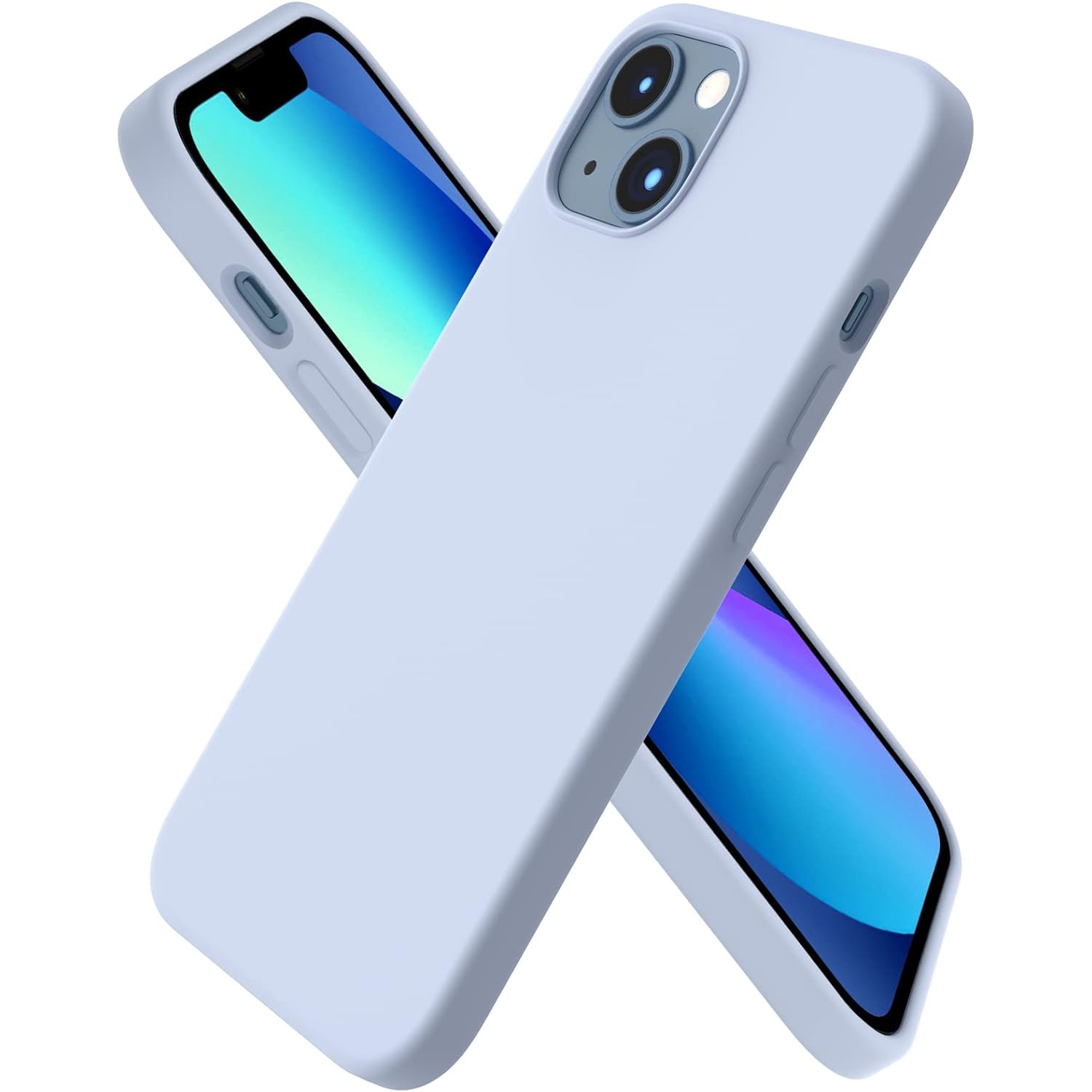 ORNARTO compatible avec l’étui iPhone 13 6,1, Slim Liquid silicone 3 couches, étui souple entièrement recouvert en caoutchouc de gel, étui