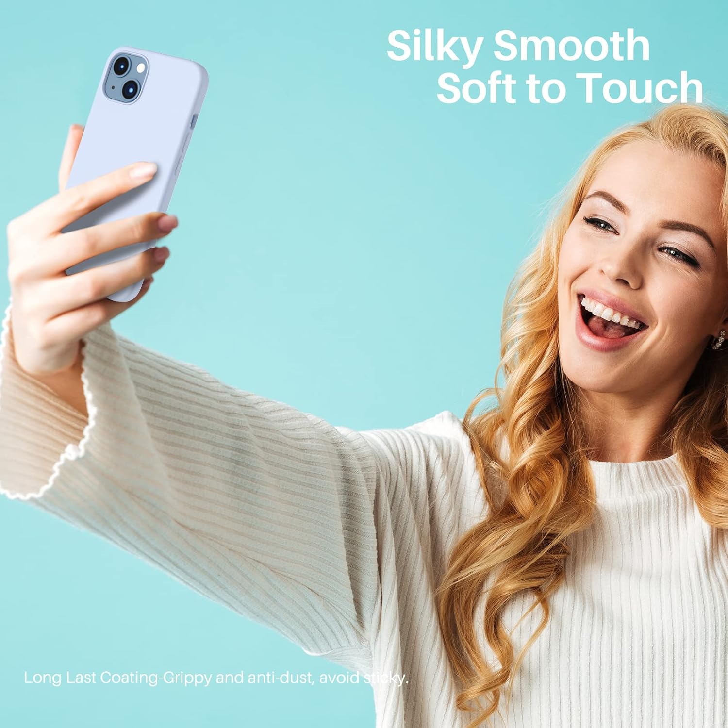 ORNARTO compatible avec l’étui iPhone 13 6,1, Slim Liquid silicone 3 couches, étui souple entièrement recouvert en caoutchouc de gel, étui