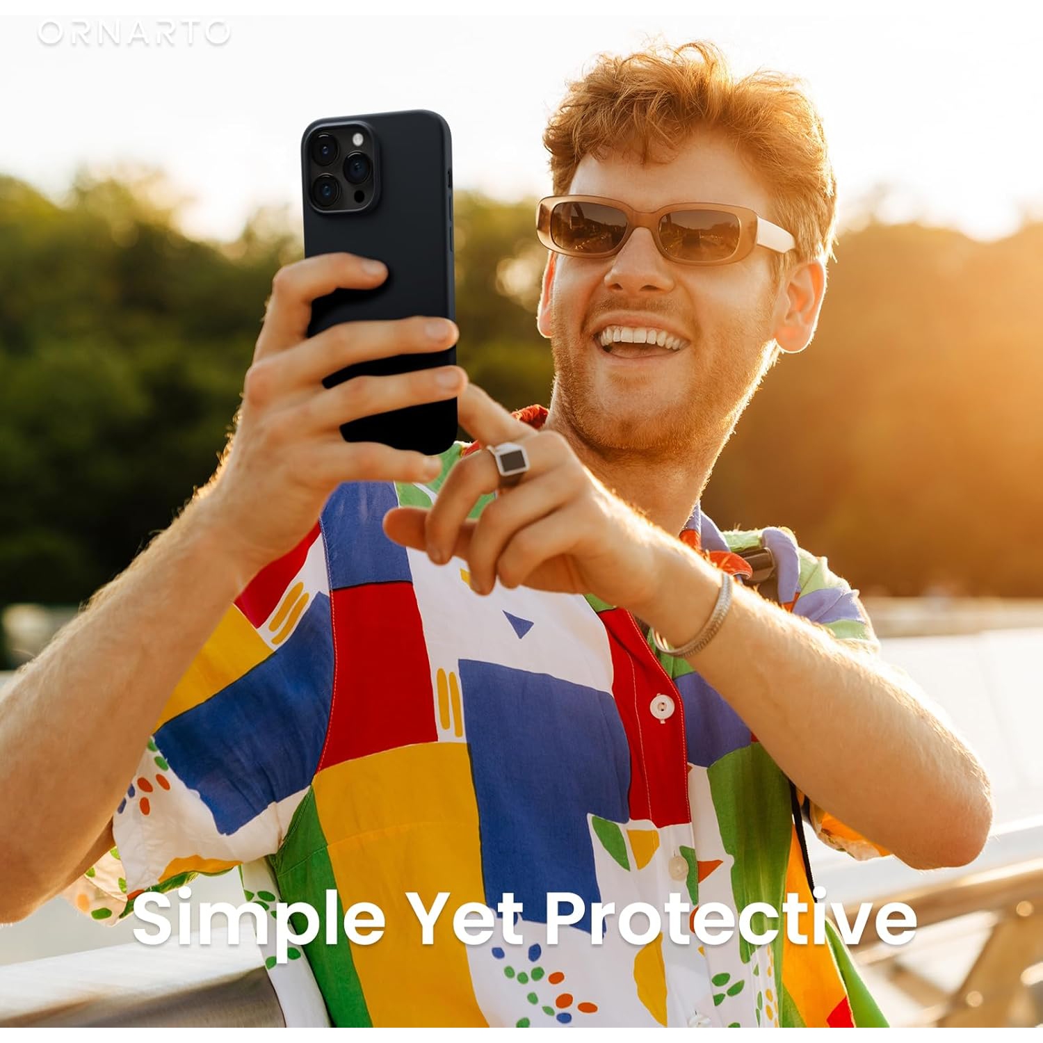 ORNARTO compatible avec l'étui iPhone 14 Pro Max 6,7, étui protecteur mince 3 couches silicone liquide, étui souple en caoutchouc, entièrement