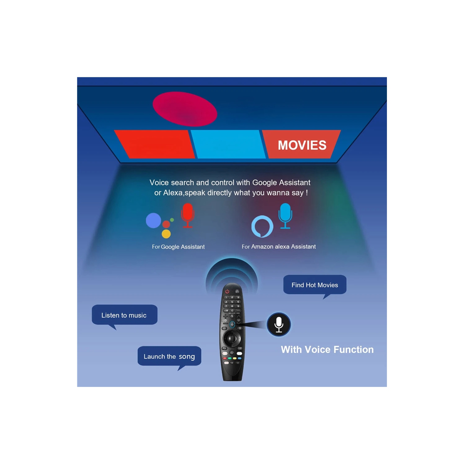 Magic Voice TV Remote AKB75855501 AN-MR20GA for OLED UHD QNED NanoCell 4K 8K Magic Voice Remote for Smart TV AN-MR20GA MR19BA