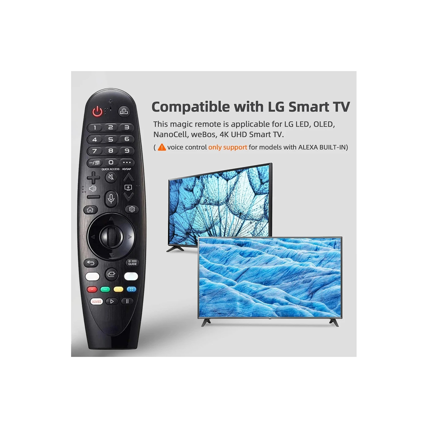 Magic Voice TV Remote AKB75855501 AN-MR20GA for OLED UHD QNED NanoCell 4K 8K Magic Voice Remote for Smart TV AN-MR20GA MR19BA