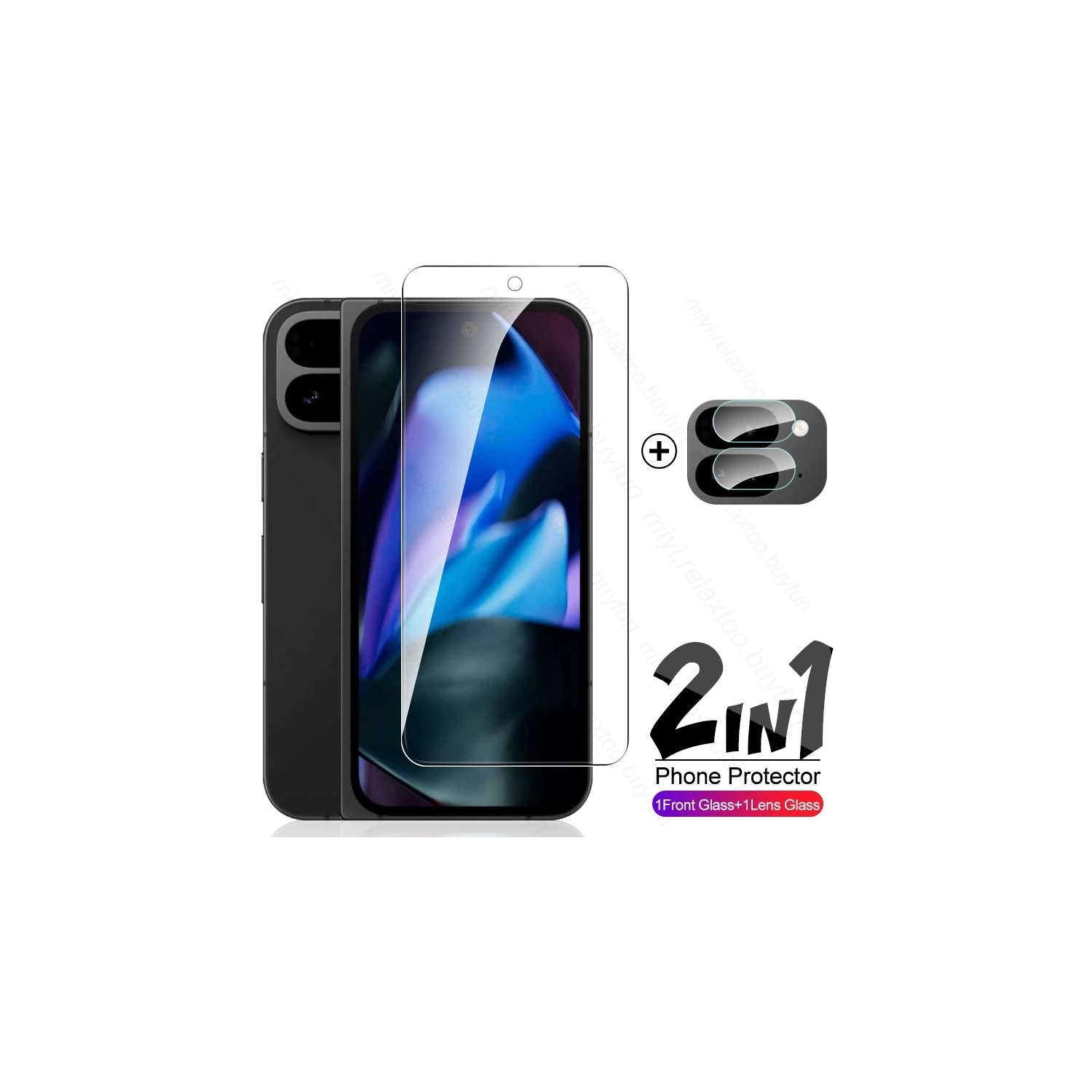 Protecteur d'écran avec protecteur d'objectif pour Pixel 9 XL de Google - Installation facile, protecteur d'écran en verre de confidentialité -