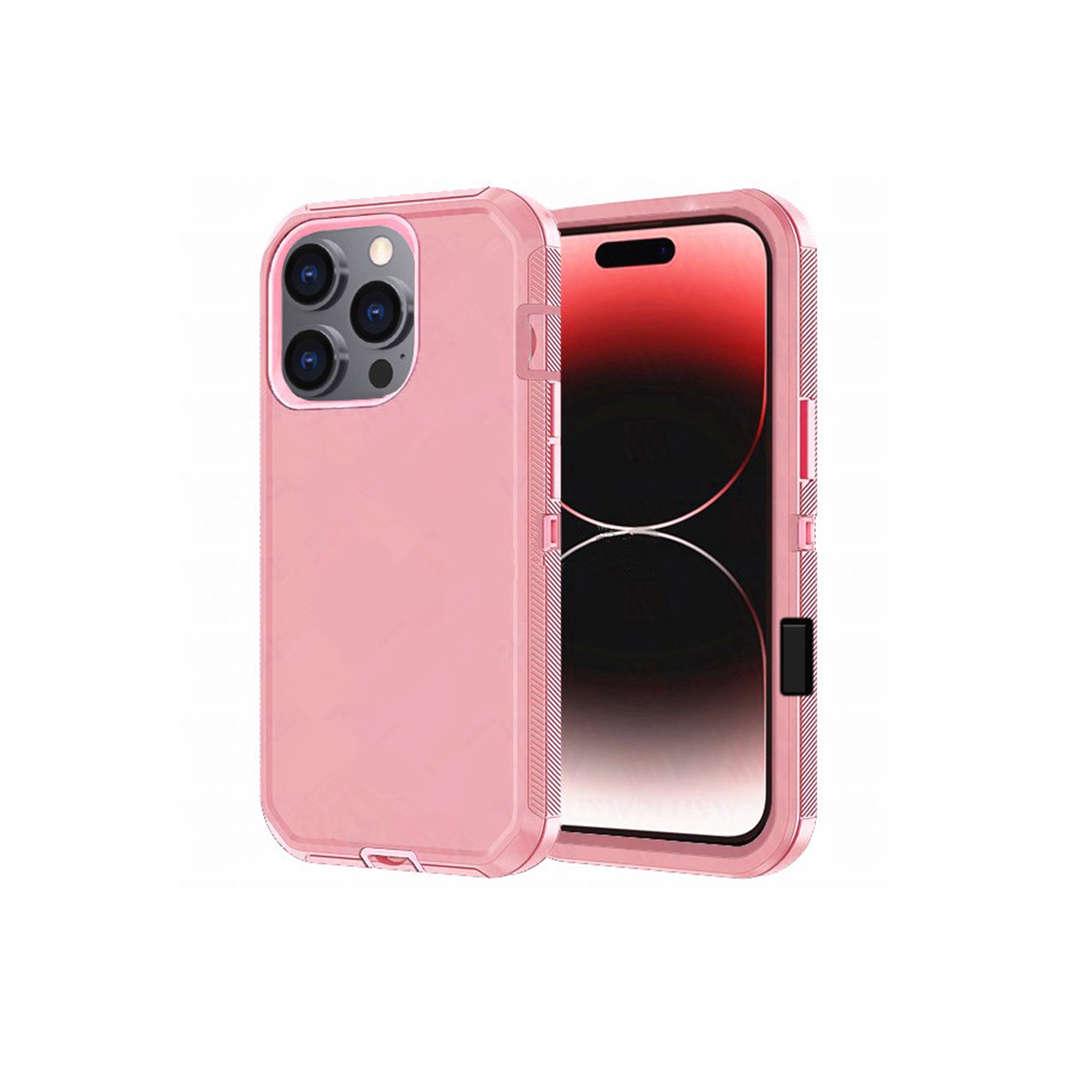 [CS] Étui rigide robuste antichoc à trois couches de 3 pour iPhone 16 Pro Max, rose doré