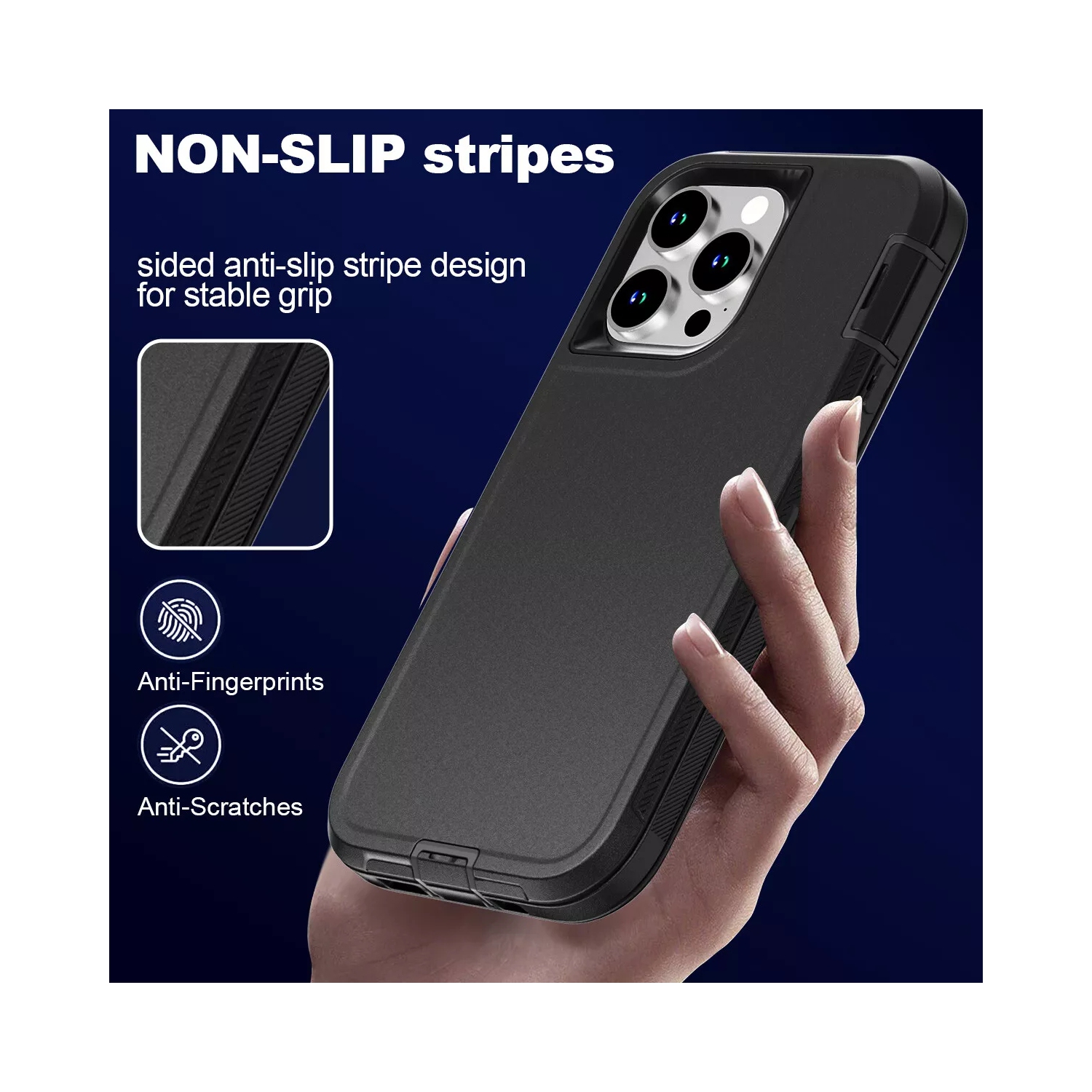 [CS] Étui rigide robuste antichoc à trois couches de 3 pour iPhone 16 Pro Max, rose doré