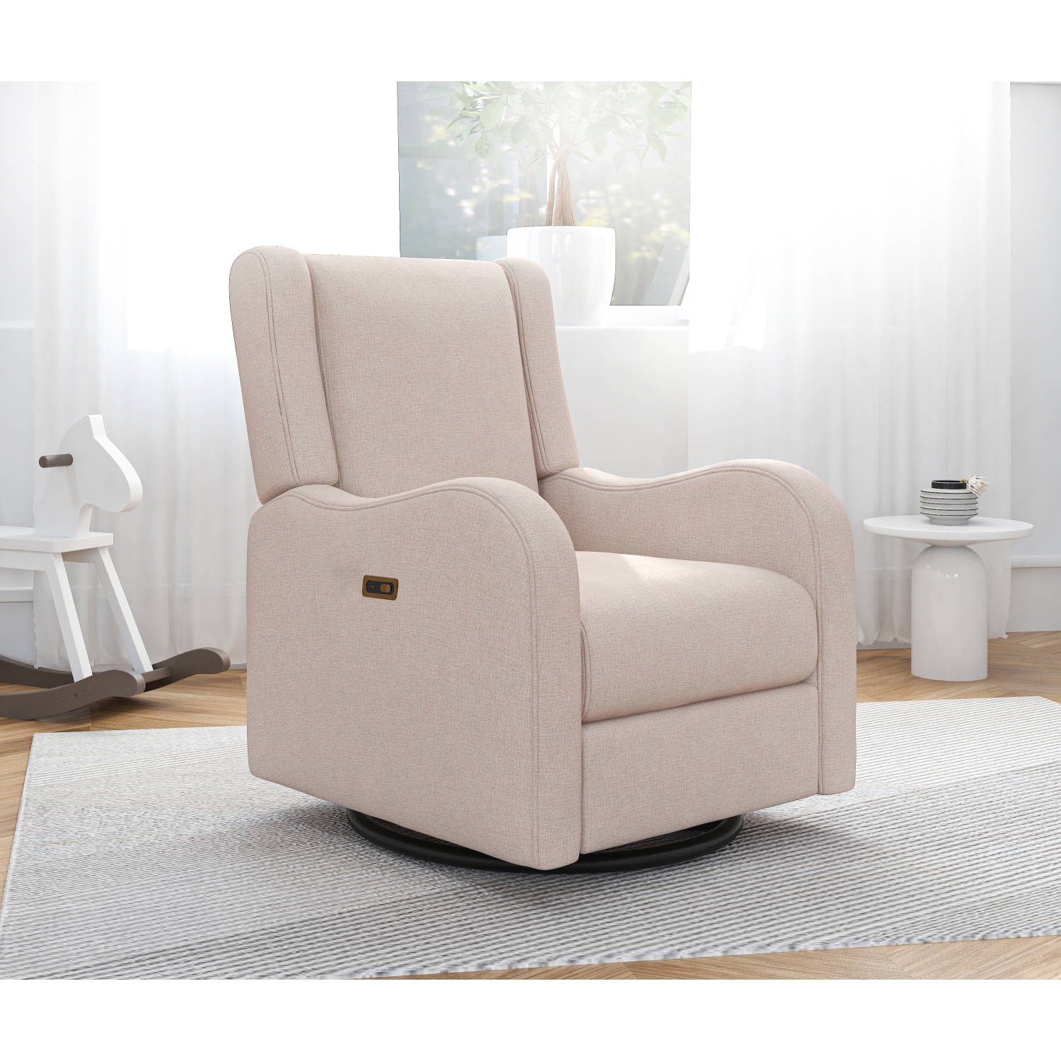 Fauteuil coulissant électrique Alice Nursery de l'il Angels, fauteuil inclinable à oreilles, pivotant/chargement USB, et confort optimal pour la