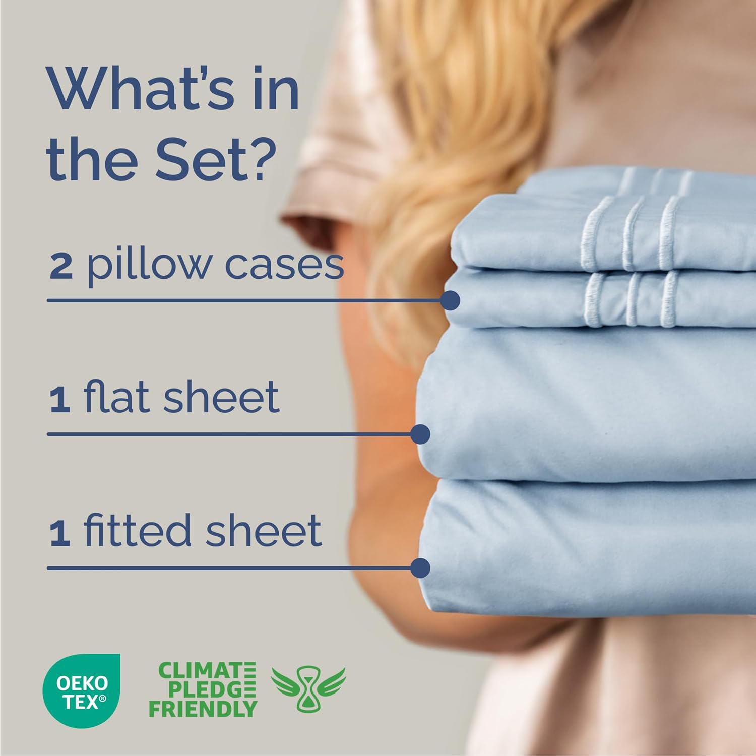 Ensemble de draps 4 pièces pour grand lit - Comfy Breathable & Cooling Sheets - Hotel Luxury Bed Sheets Deep pochettes, Easy-Fit, draps extra-doux et