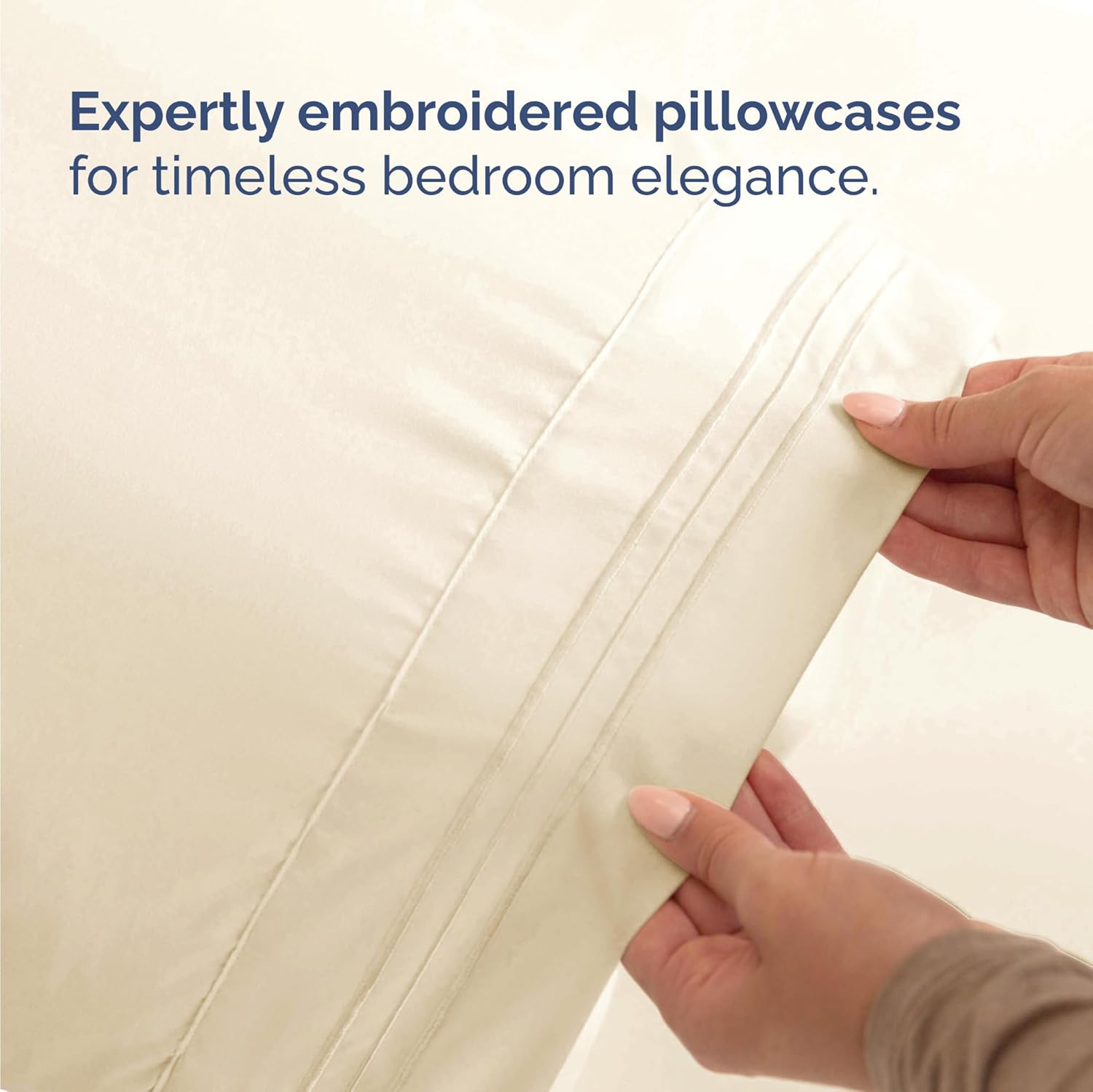 King Size 4 Piece Sheet Set - Comfy Breathable & Cooling Sheets - Hotel Luxury Bed Sheets - Deep Pockets, Easy-Fit, Soft & Wrinkle Free Sheets - Off