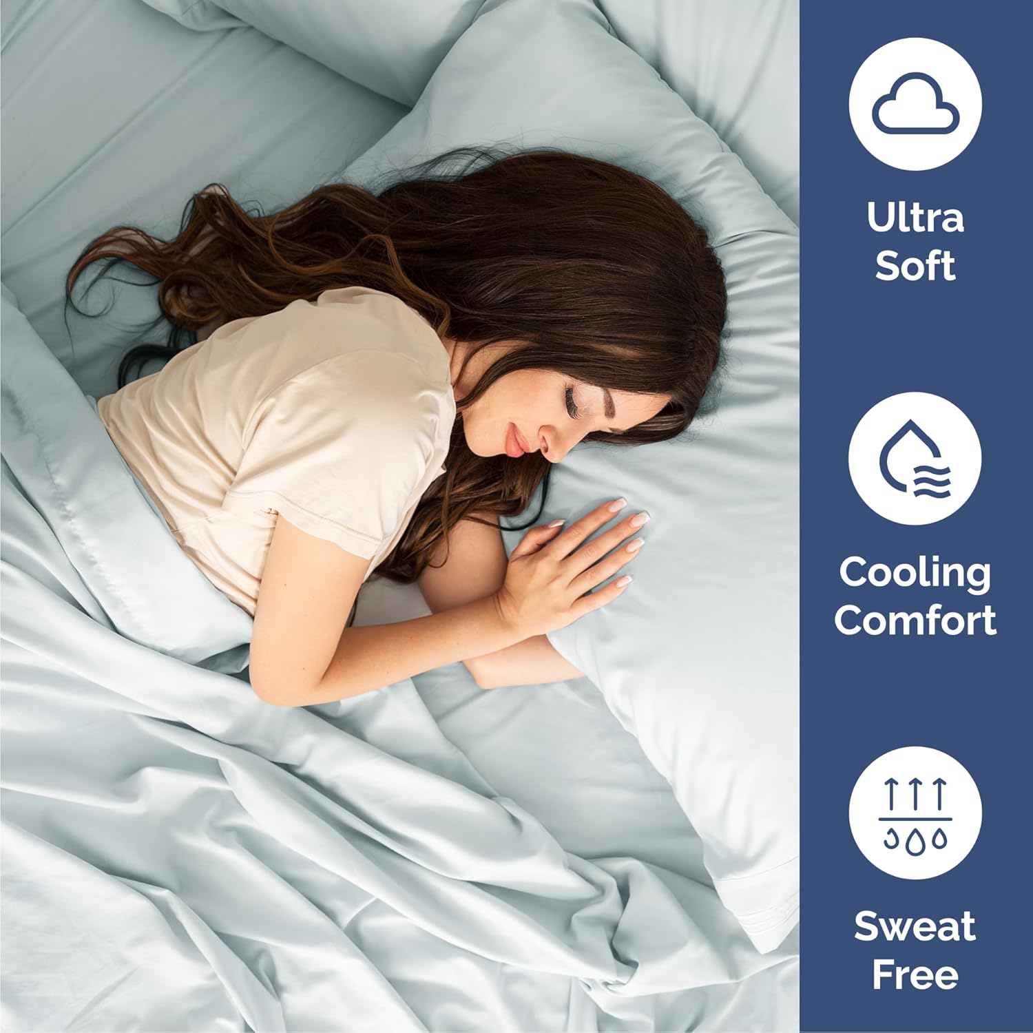 Ensemble de draps 4 pièces pour très grand lit - Comfy Breathable & Cooling Sheets - Hotel Luxury Bed Sheets Deep pochettes, Easy-Fit, draps