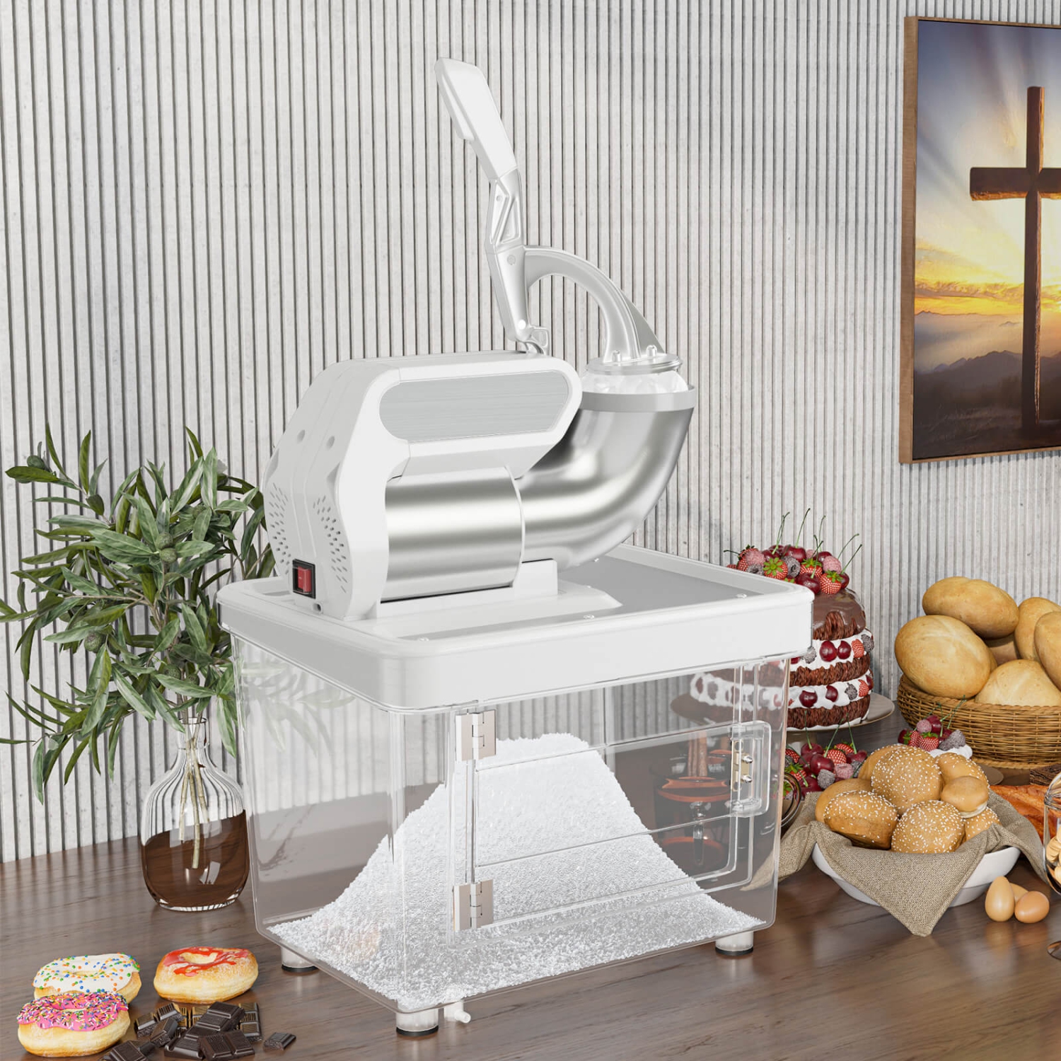 Costway 660LBS/H Commercial Ice Crusher with Dual Blades Safety On/Off Switch for Home