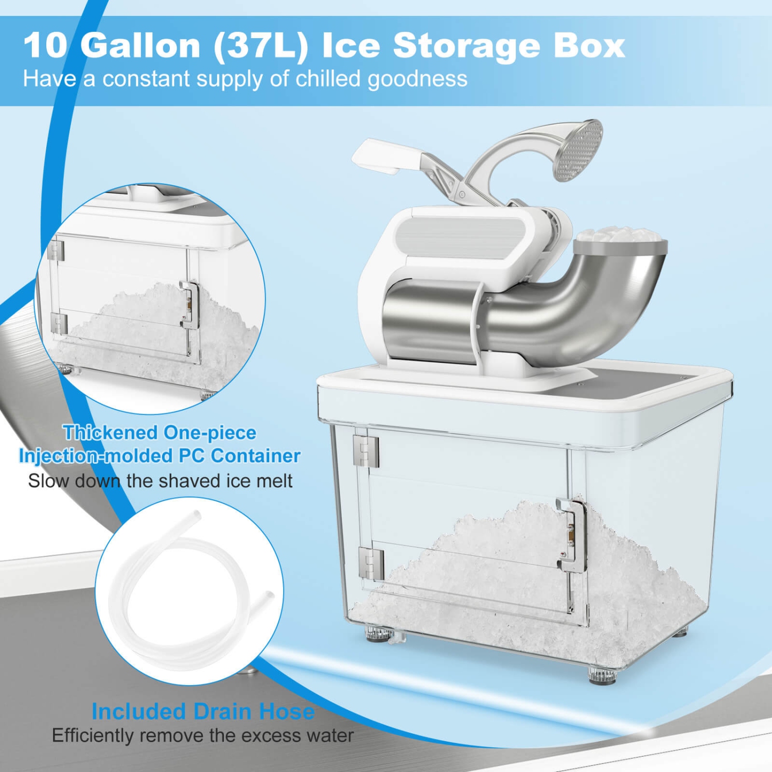Costway 660LBS/H Commercial Ice Crusher with Dual Blades Safety On/Off Switch for Home