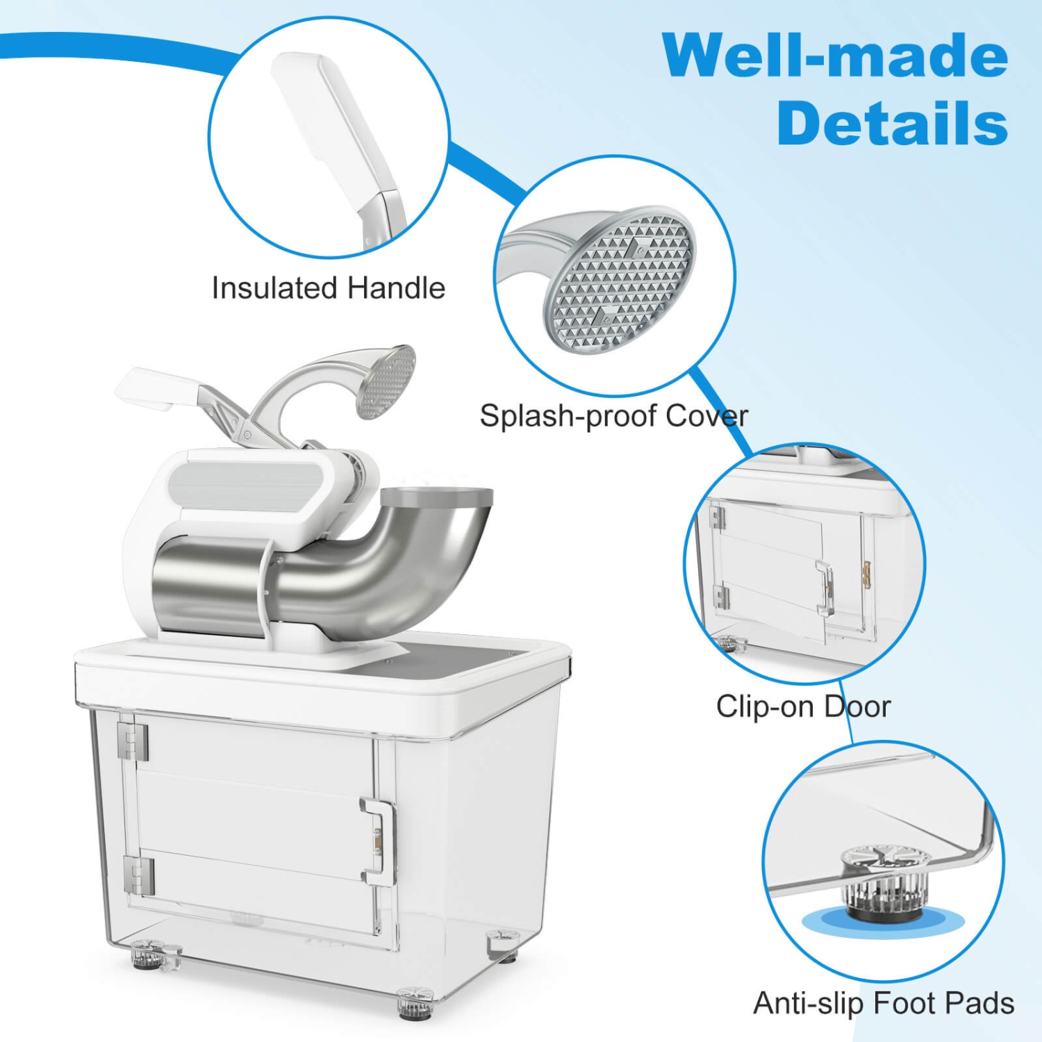 Costway 660LBS/H Commercial Ice Crusher with Dual Blades Safety On/Off Switch for Home