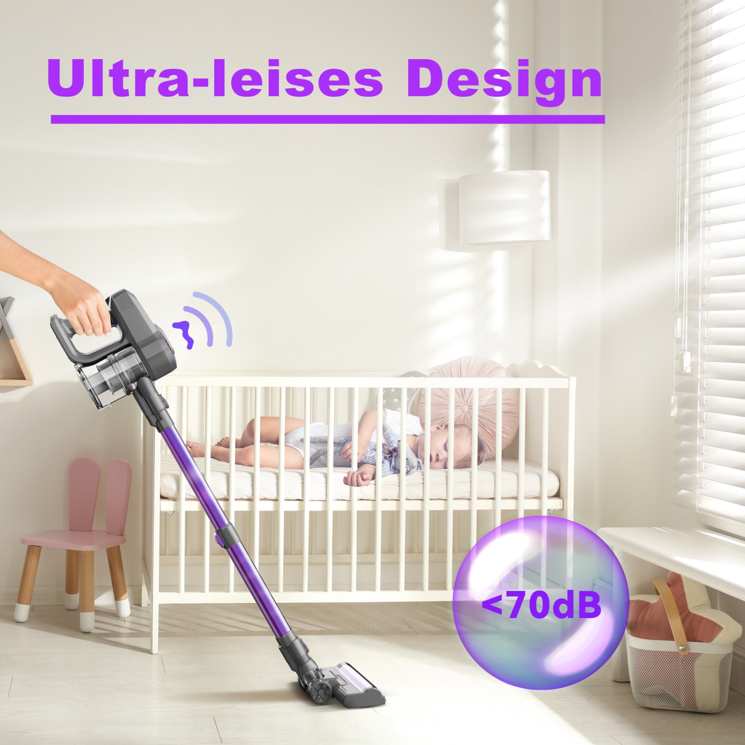 DEVOAC N300 Cordless Vacuum Cleaner, 6 in 1 Ultra-Lightweight Stick Vacuum, 2200mAh Battery Up to 40mins Runtime, 40Kpa Powerful Vacuum for Hard