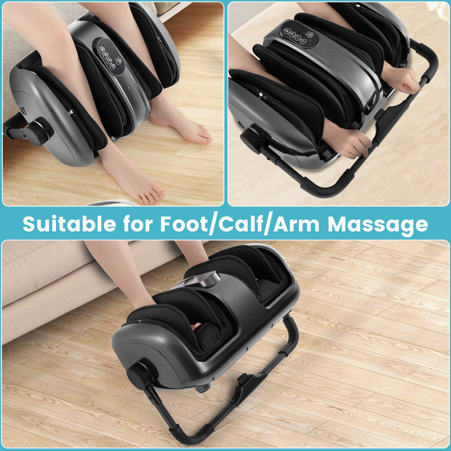 Costway Foot & Calf Massager Vibration Compression Electric Leg Massager Machine with Heat