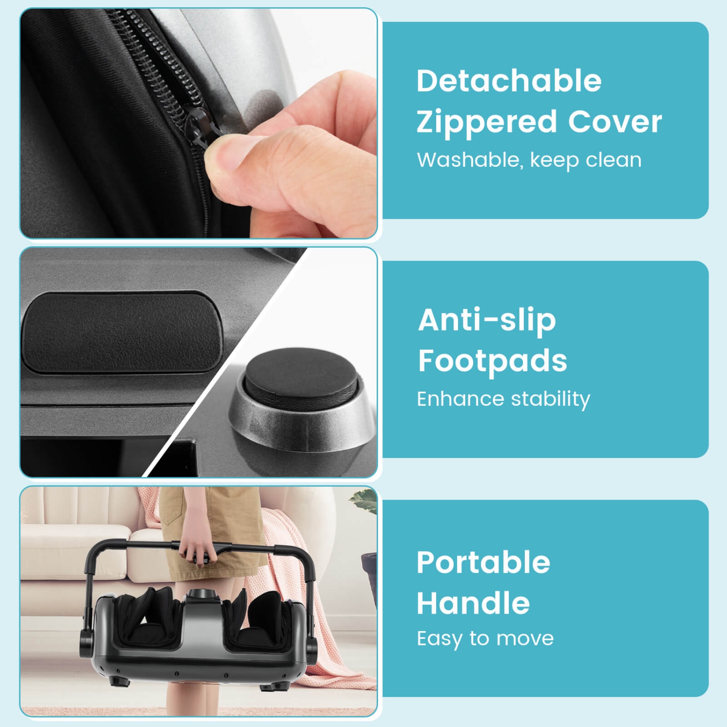 Costway Foot & Calf Massager Vibration Compression Electric Leg Massager Machine with Heat