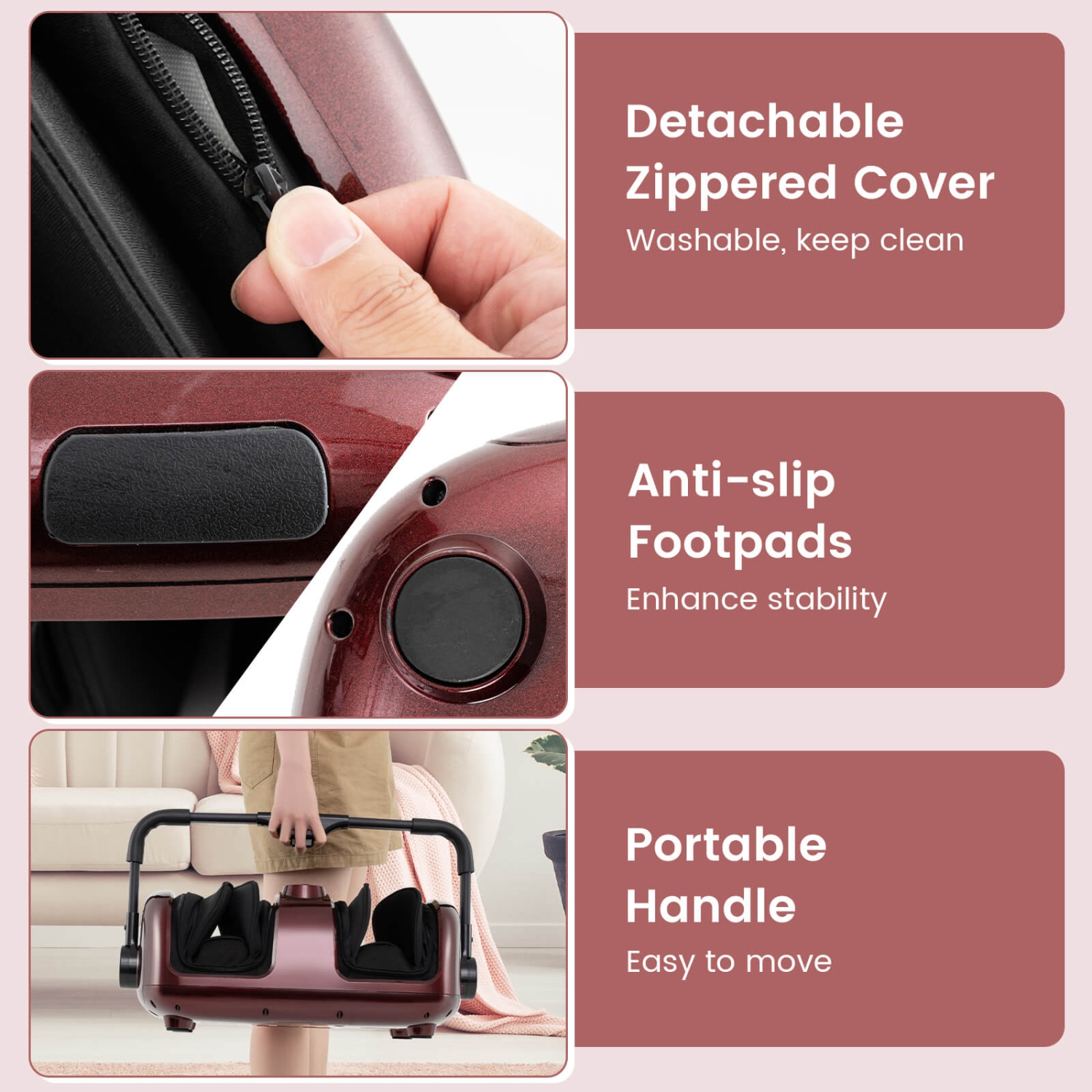 Costway Foot & Calf Massager Vibration Compression Electric Leg Massager Machine with Heat