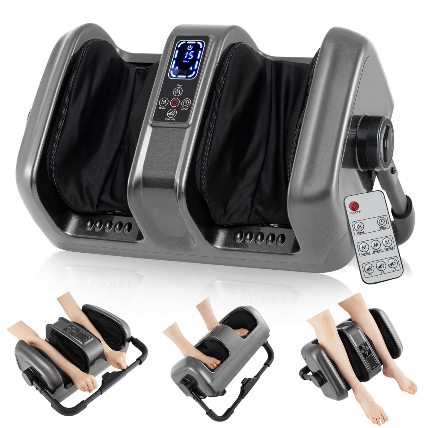 Costway Foot & Calf Massager Deep Kneading Shiatsu Massager Machine with Heat