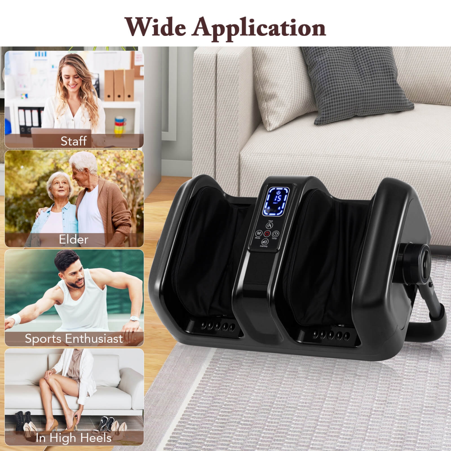 Appareil de massage shiatsu pour massage des pieds et des mollets de Costway avec chaleur