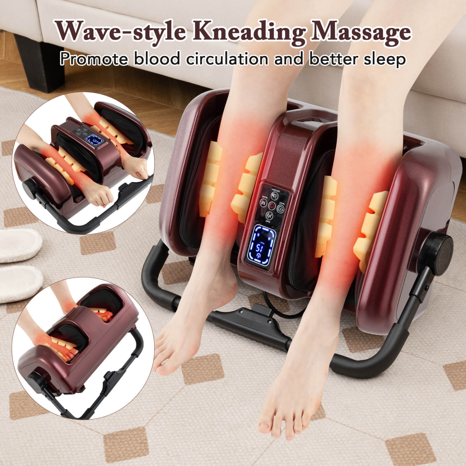 Appareil de massage shiatsu pour massage des pieds et des mollets de Costway avec chaleur