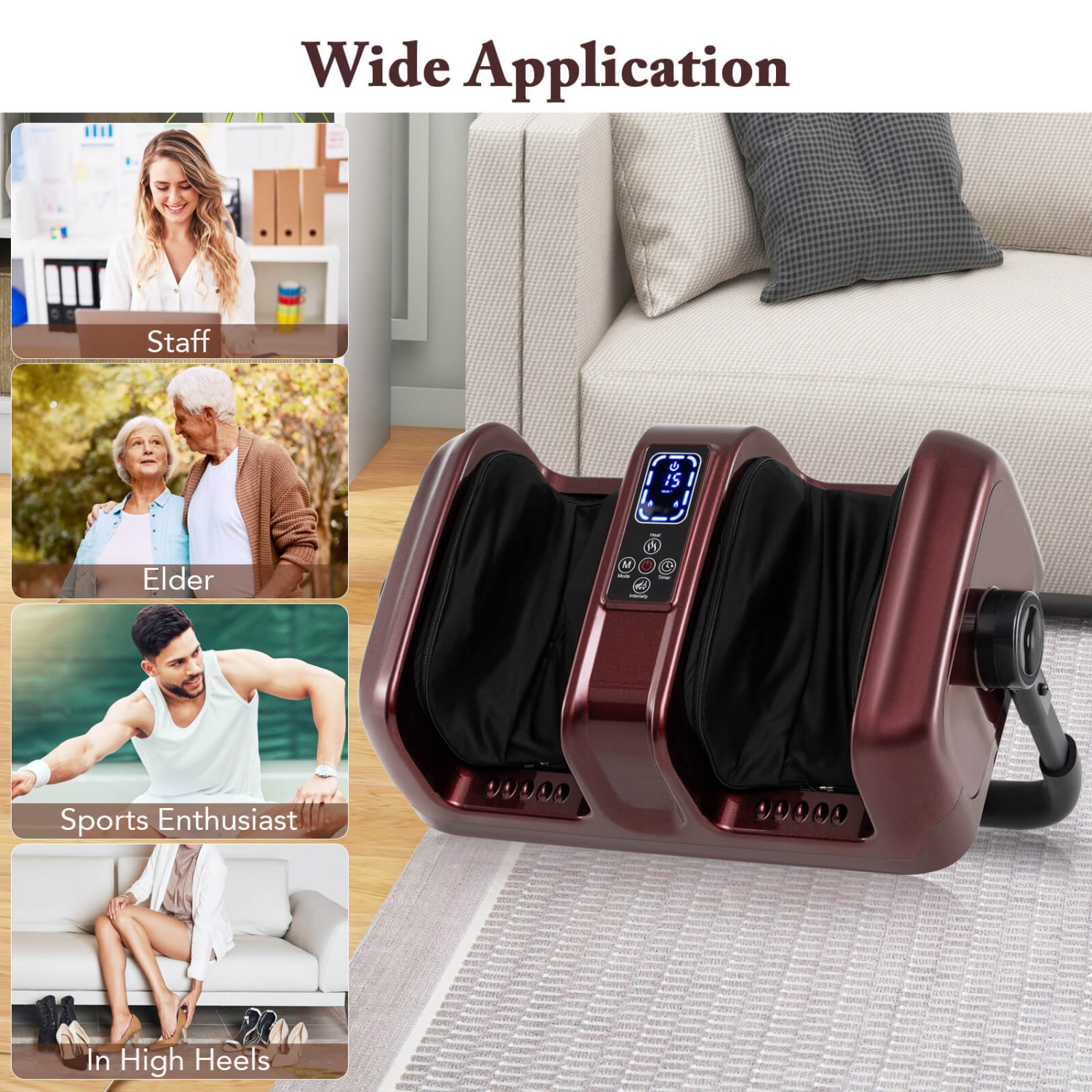 Appareil de massage shiatsu pour massage des pieds et des mollets de Costway avec chaleur