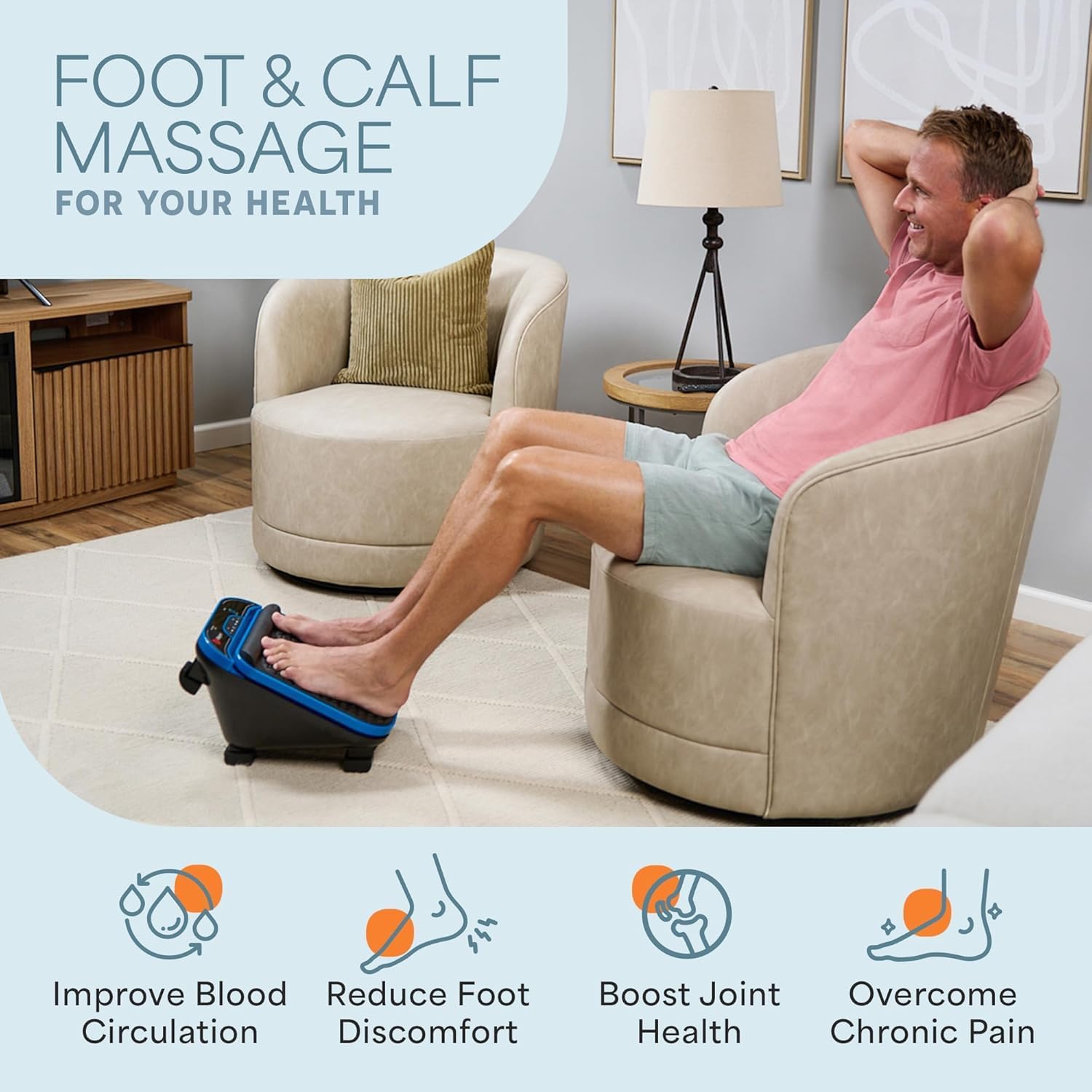 L'appareil de massage pour les pieds de Lifepro avec chaleur pour la neuropathie – Calf & Foot Therapy, stimule la circulation sanguine