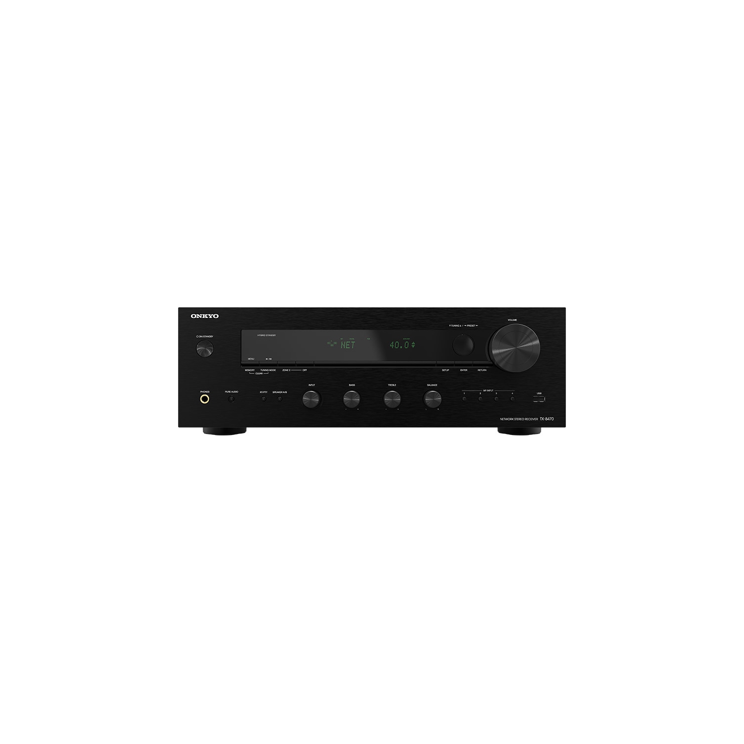 Onkyo TX-8470 2 Channel Network Stereo Receiver with Wi-Fi, Bluetooth, Phono, Hi-Res Audio & HDMI