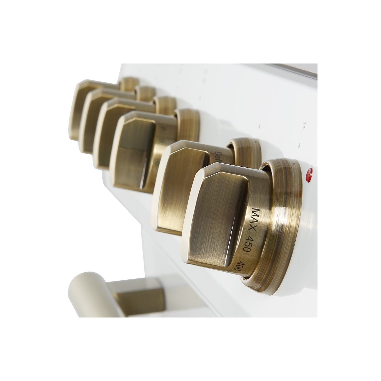 Forno Leonardo Espresso 30-Inch Induction Range with Convection Fan and Antique Brass Kit - White