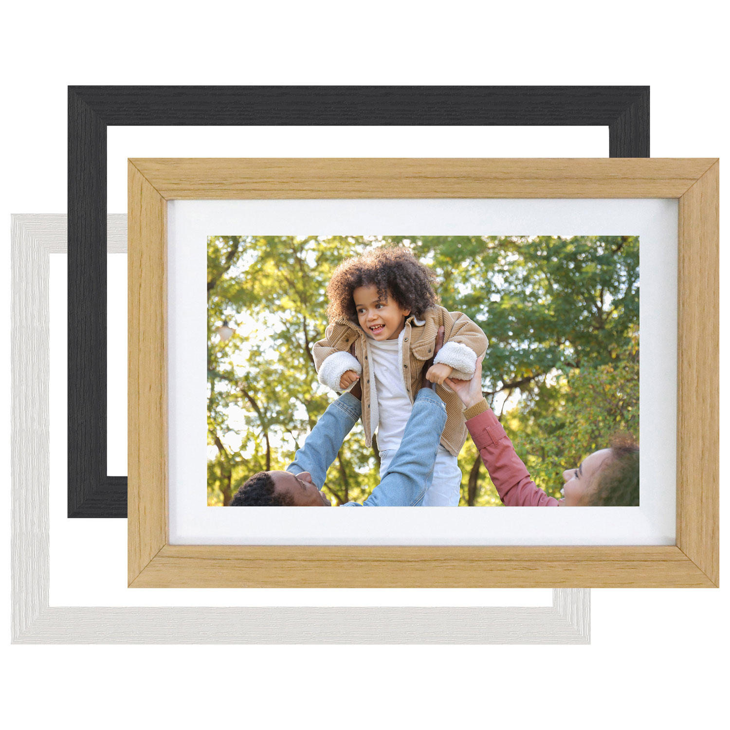 FotoStream 7" Digital Photo Frame with Interchangeable Frames - Oak/Black - Only at Best Buy