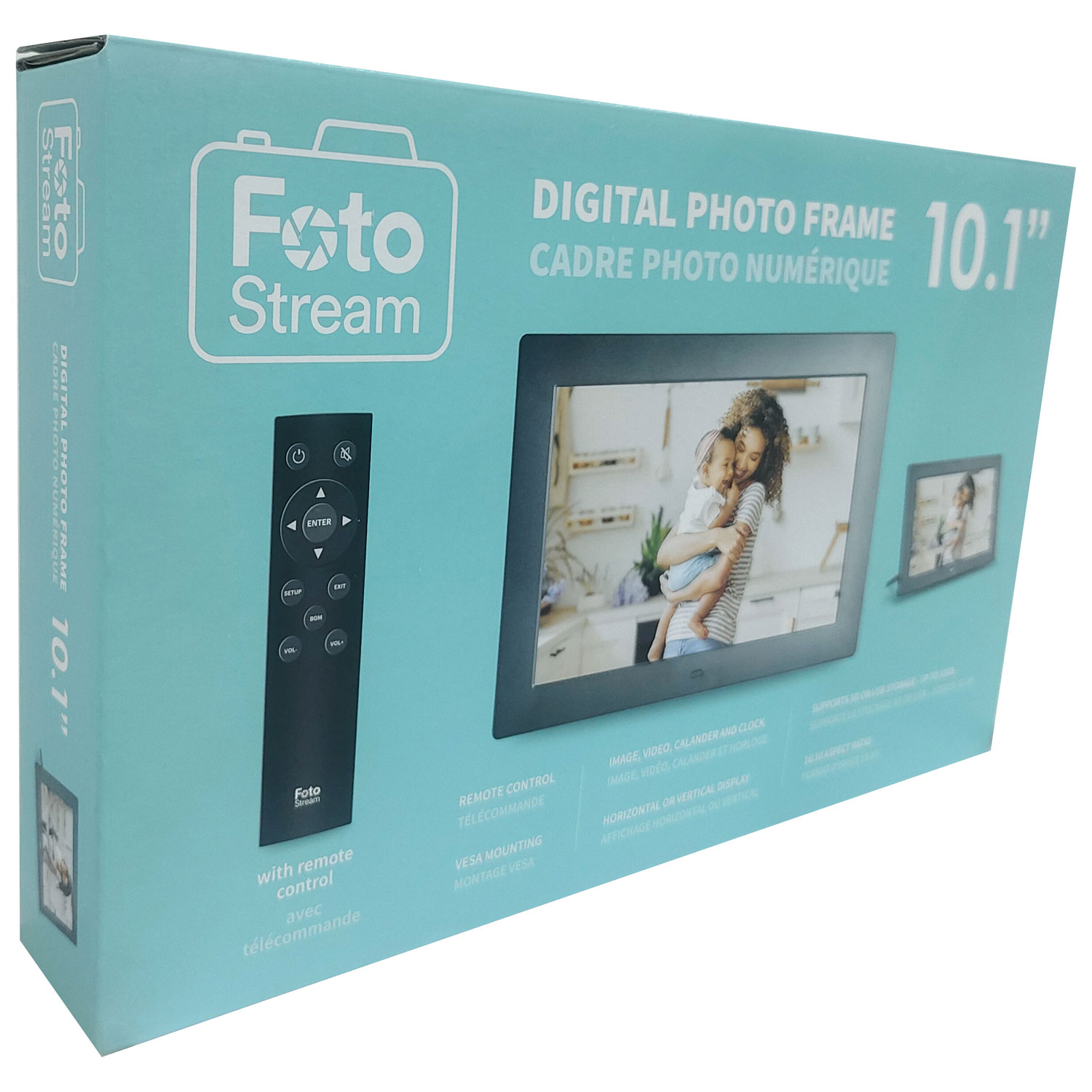 Cadre photo numérique de 10,1 po de FotoStream avec télécommande - Noir - Exclusivité Best Buy