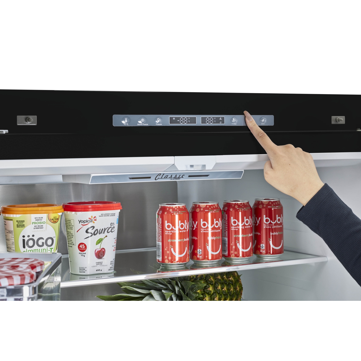 Unique Appliances Classic Retro 36-inch 21.4 cu. ft. Frost Free French Door Counter Depth Refrigerator with Built-In Ice Maker in Midnight