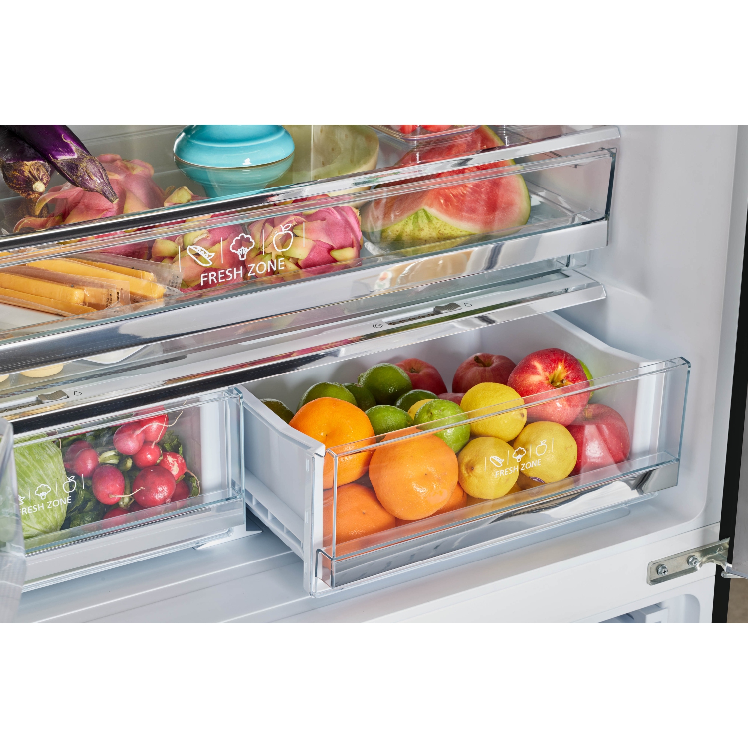 Unique Appliances Classic Retro 36-inch 21.4 cu. ft. Frost Free French Door Counter Depth Refrigerator with Built-In Ice Maker in Midnight